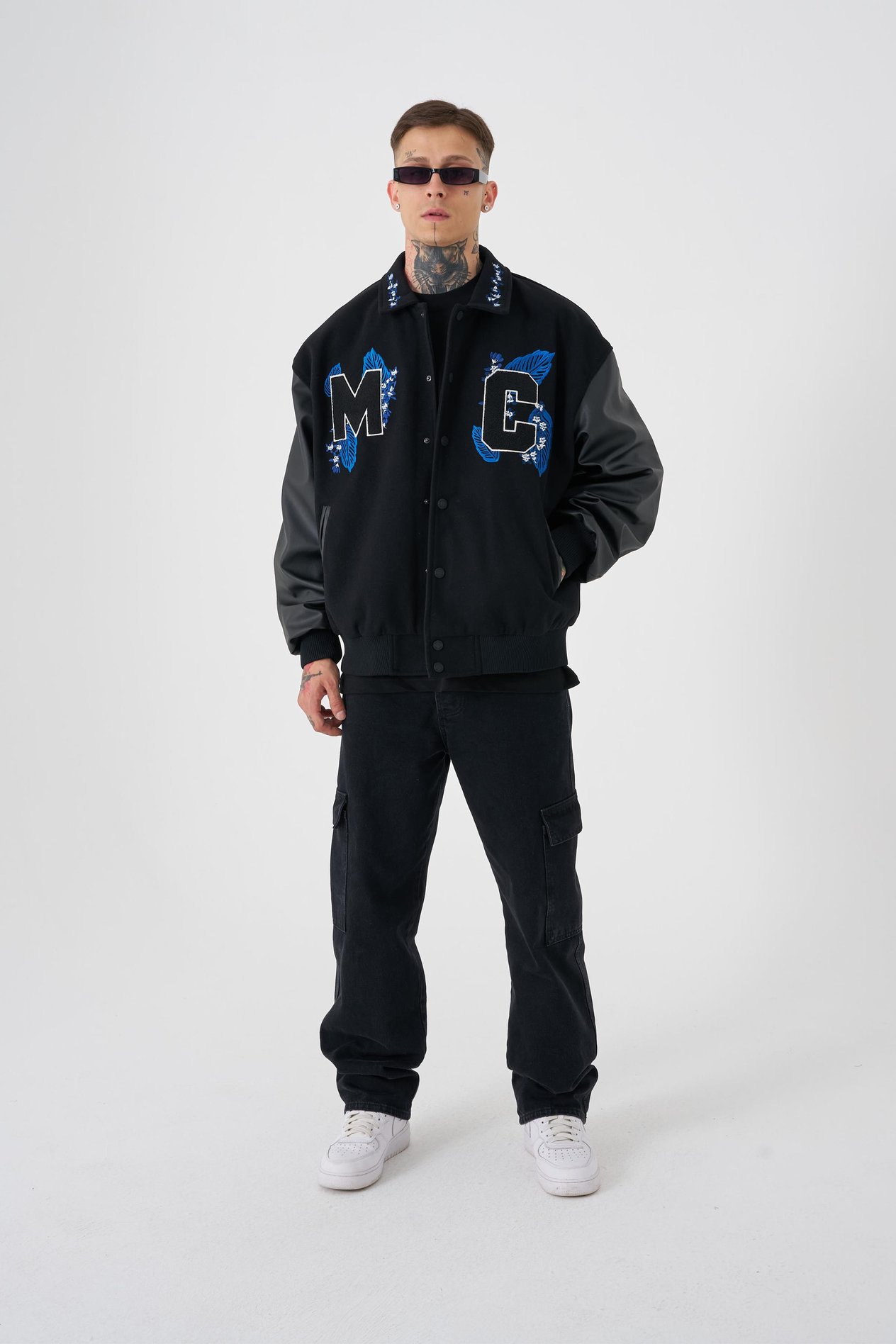Erkek Solid MC Oversize Siyah Bomber Ceket