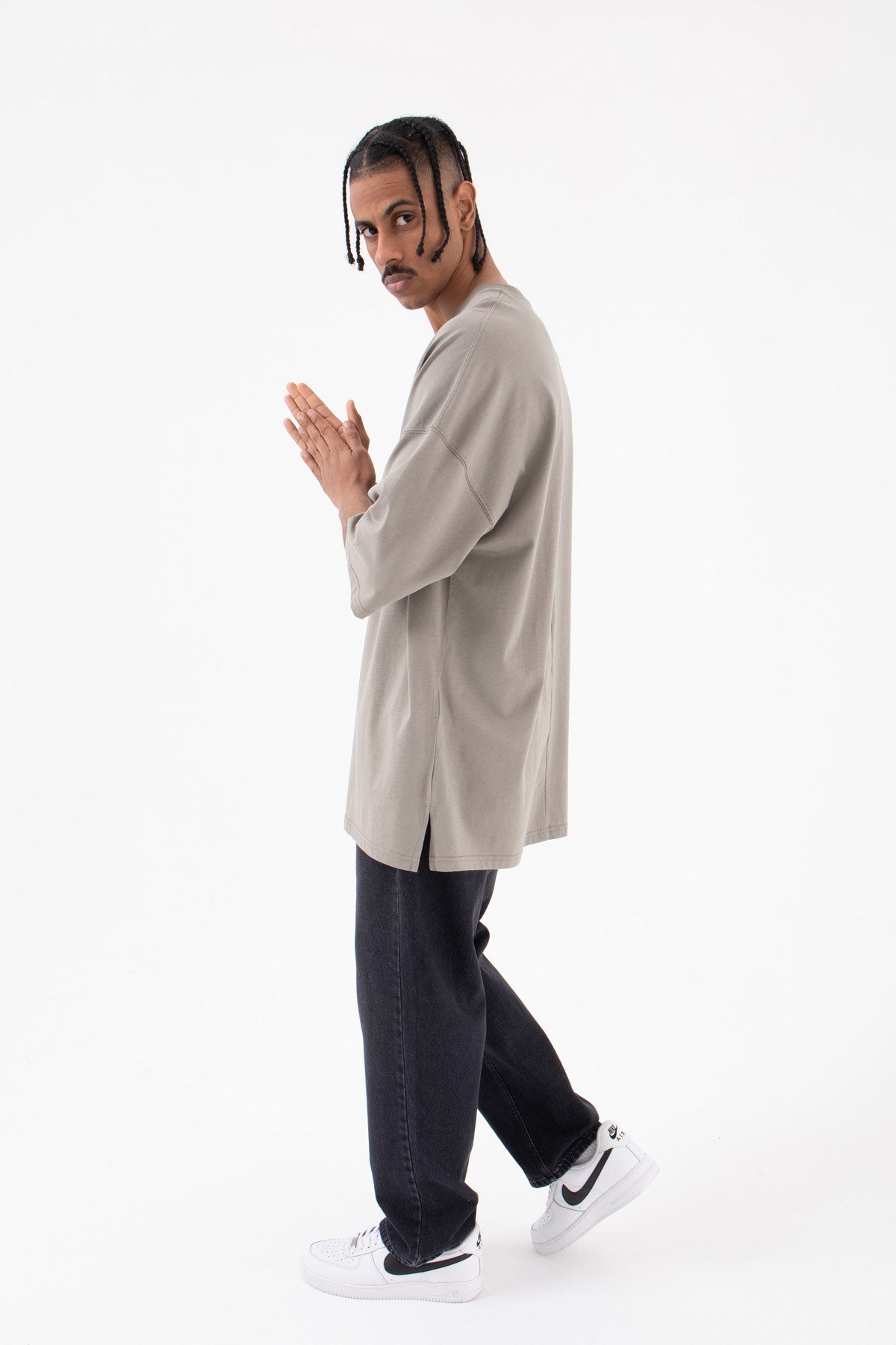 Basic Super Oversize Pamuklu T-Shirt HAKİ