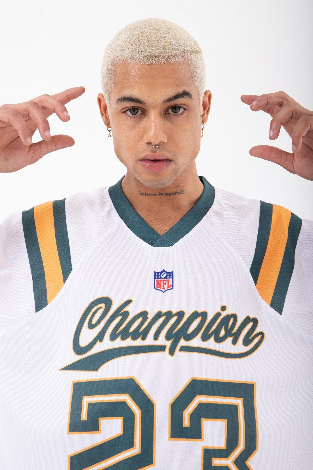 Oversize Champion 23 Baskılı T-Shirt BEYAZ