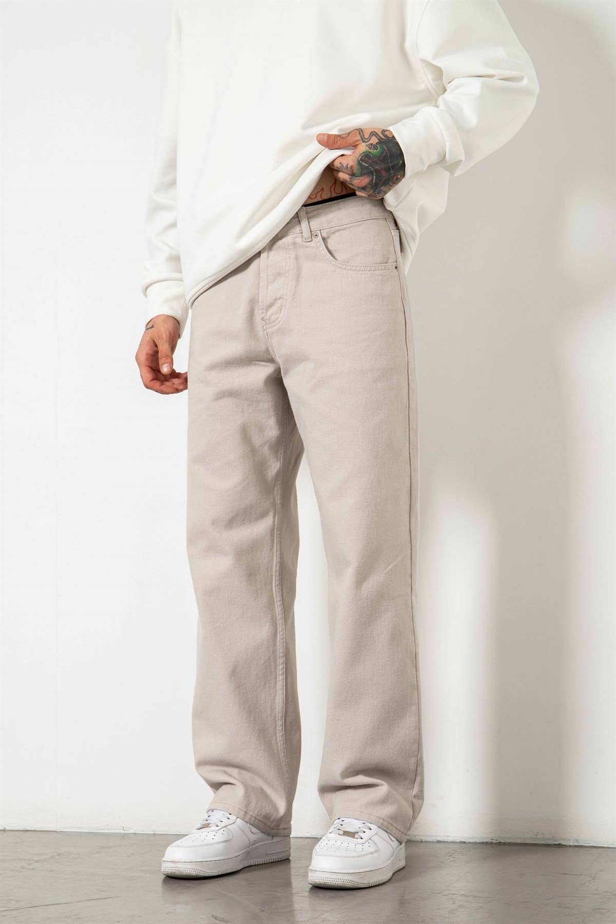Baggy Gabardin Kumaş Pantolon DUMAN