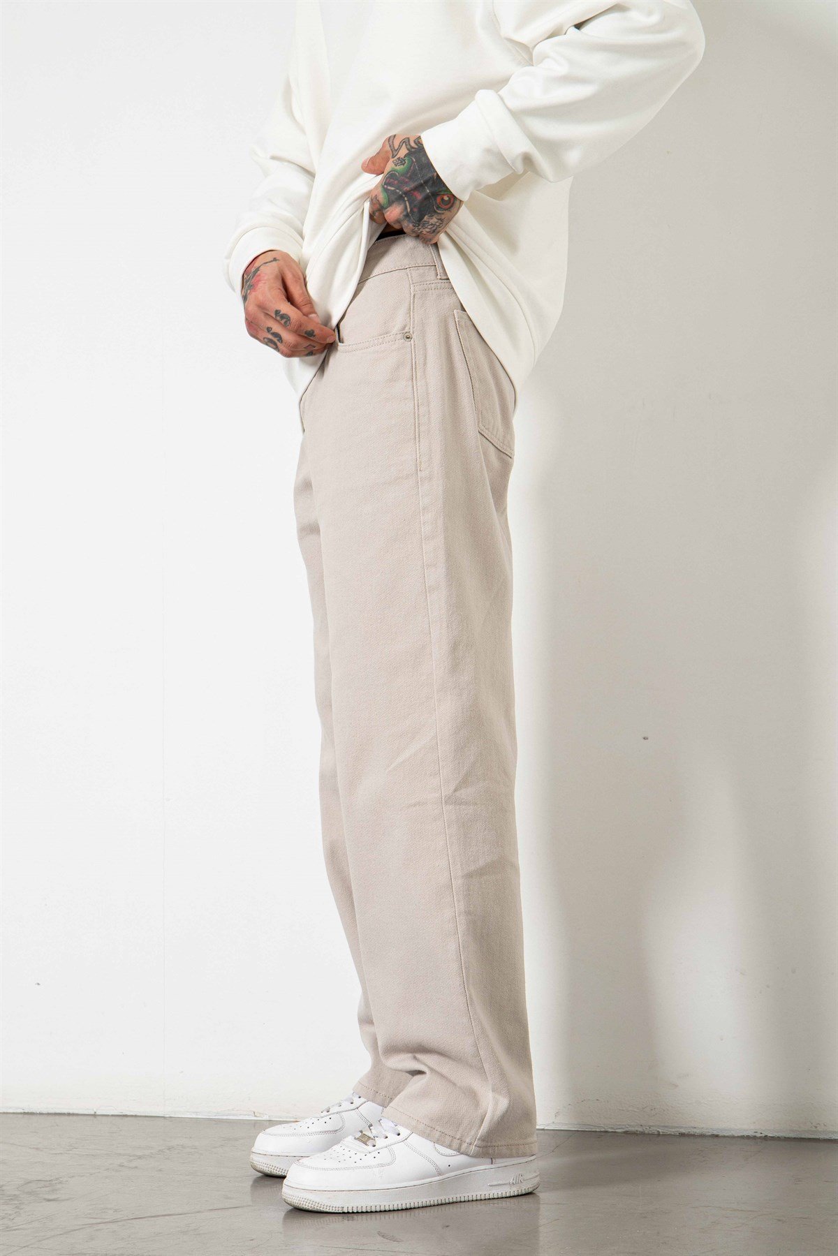 Baggy Gabardin Kumaş Pantolon DUMAN