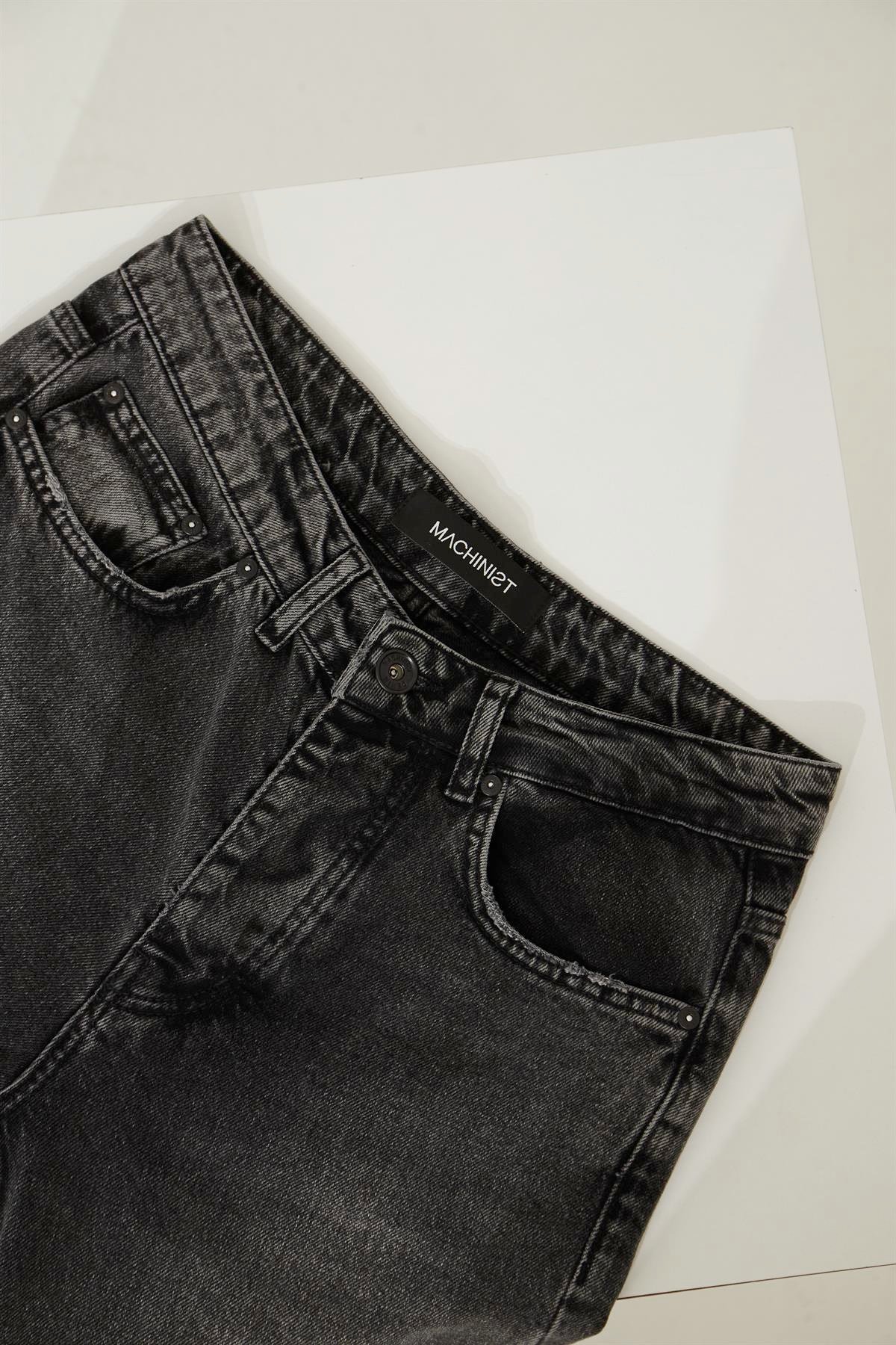 Erkek Loose Fit Yıkamalı Jean Pantolon / Asphalt
