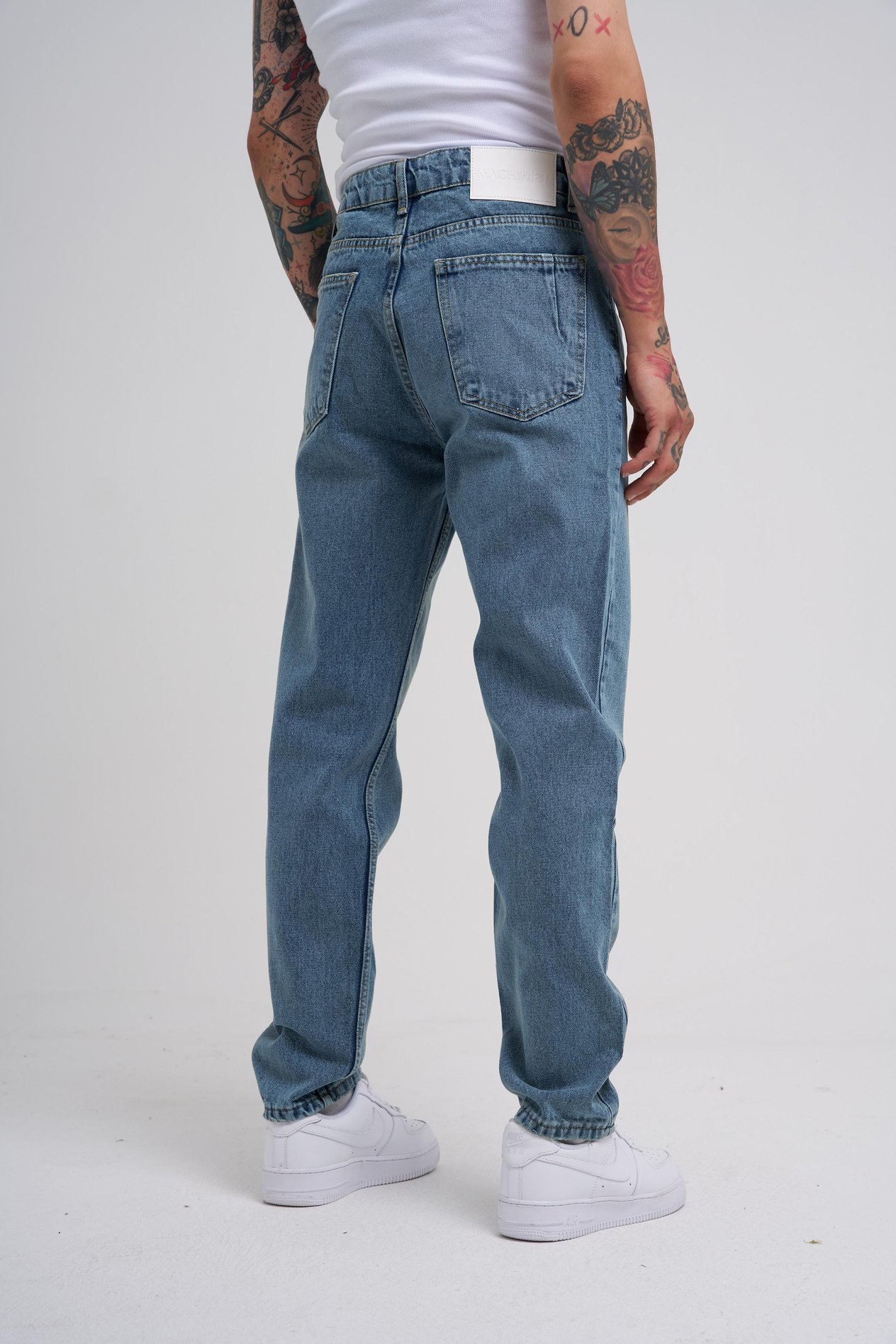 Erkek Loose Fith Jeans Pantolon Asit Mavi