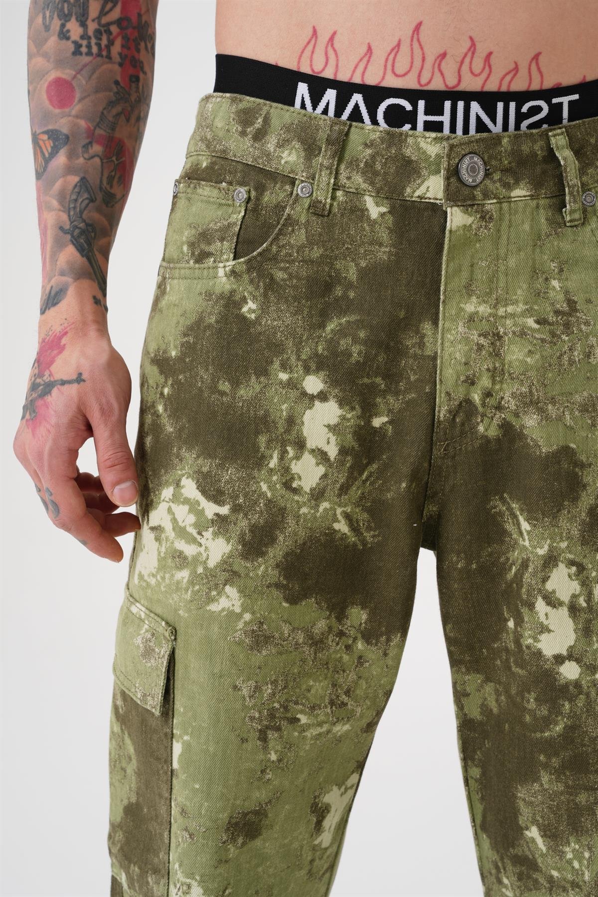 DESENLİ KARGO CEPLİ BAGGY KOT PANTOLON / KAMUFLAJ