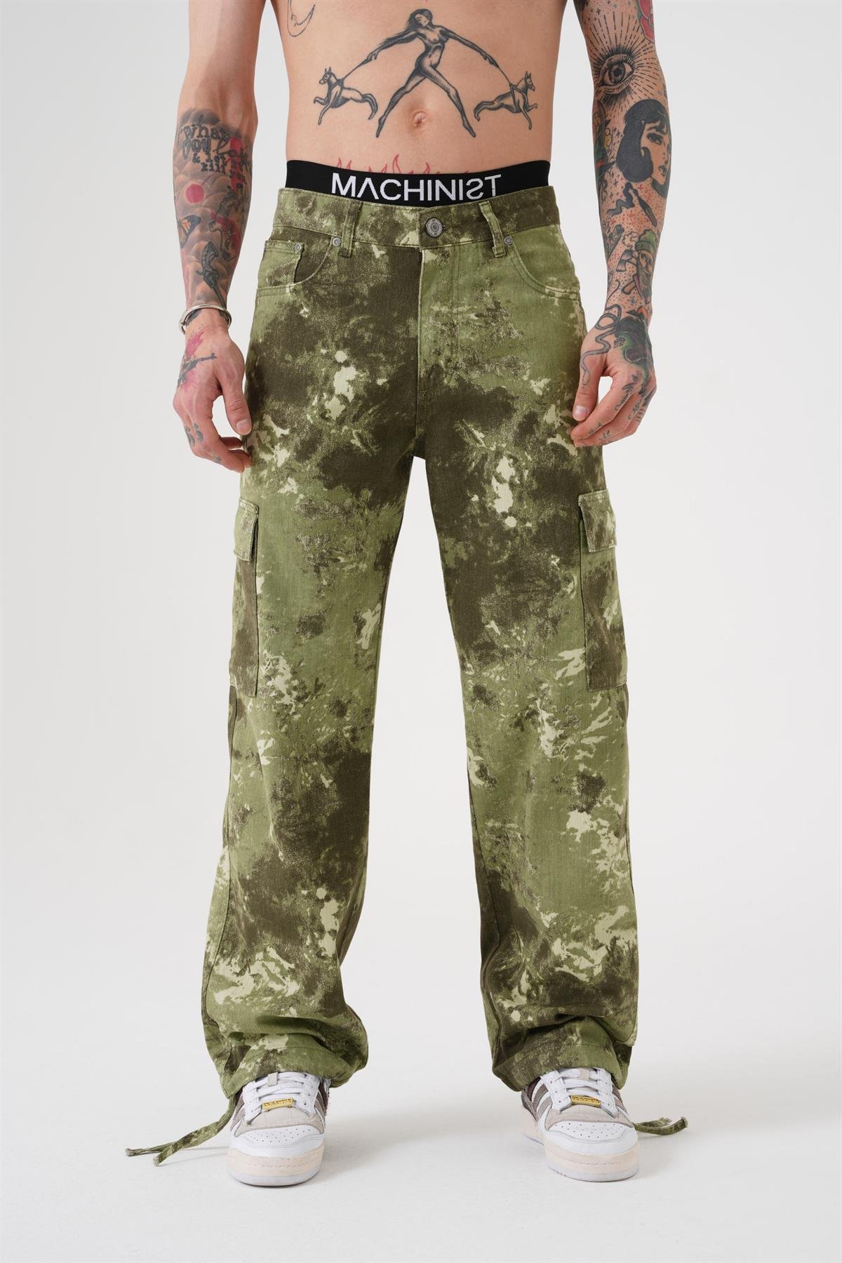 DESENLİ KARGO CEPLİ BAGGY KOT PANTOLON / KAMUFLAJ
