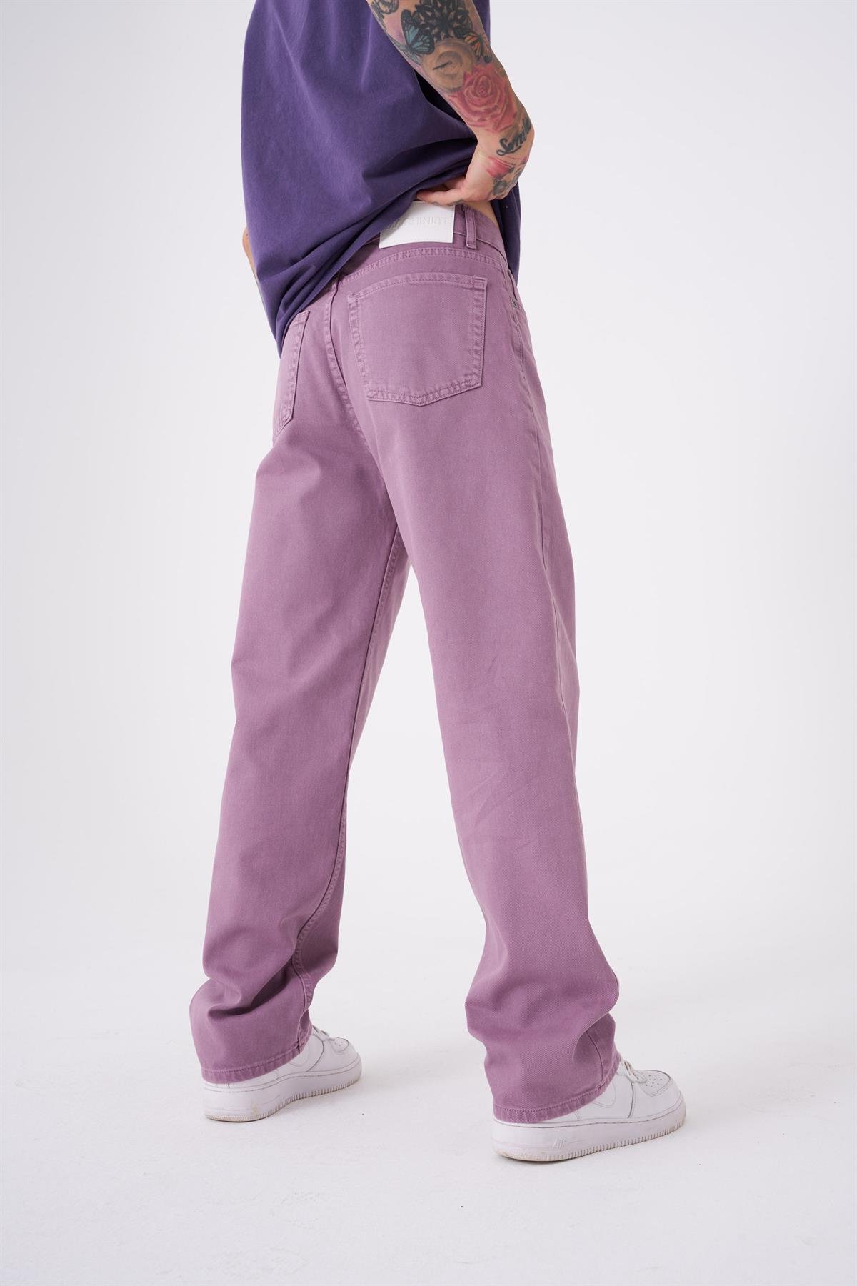 Dyed Baggy Gabardin Jeans Pantolon PURPLE