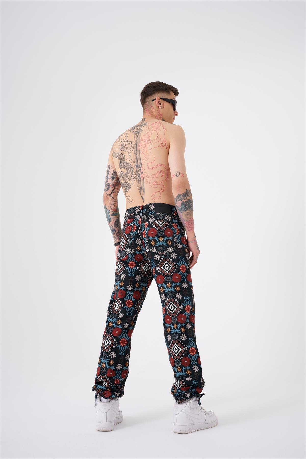 Baggy Baskılı Jean Pantolon Nirvana