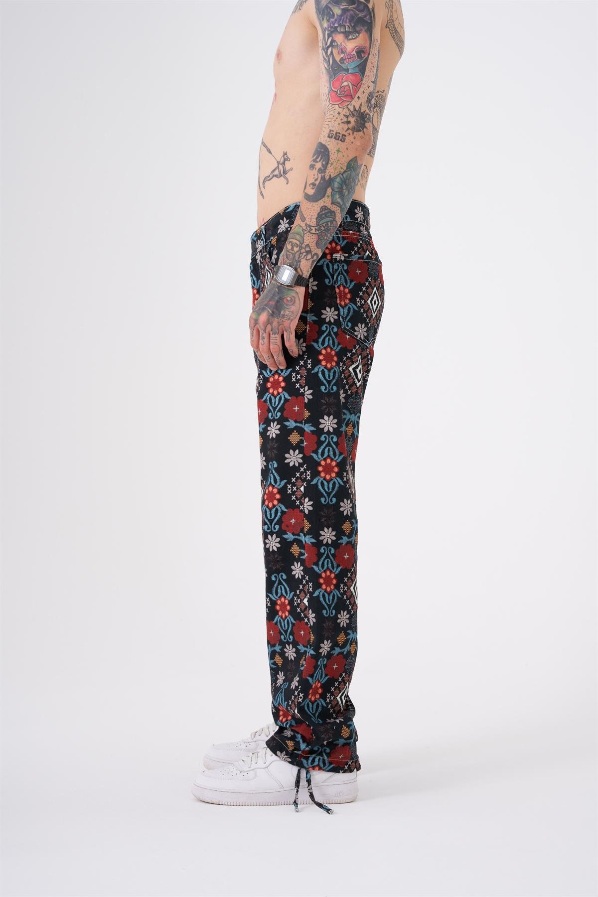 Baggy Baskılı Jean Pantolon Nirvana