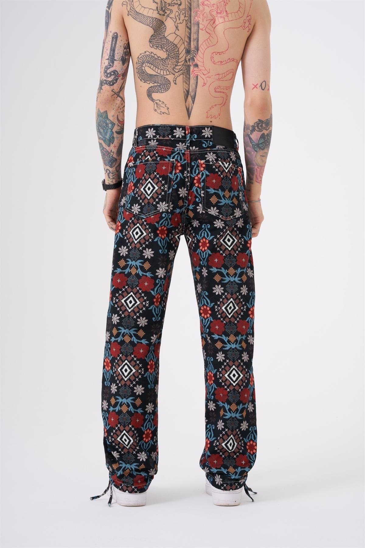 Baggy Baskılı Jean Pantolon Nirvana