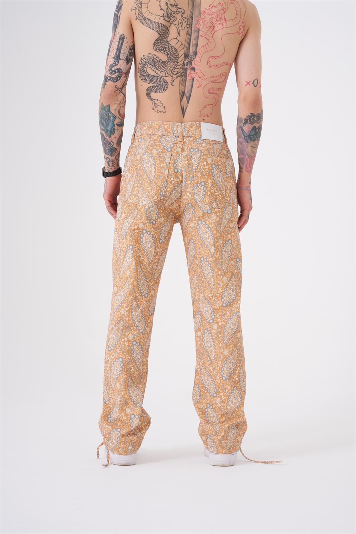 Baggy Baskılı Jean Pantolon Desert