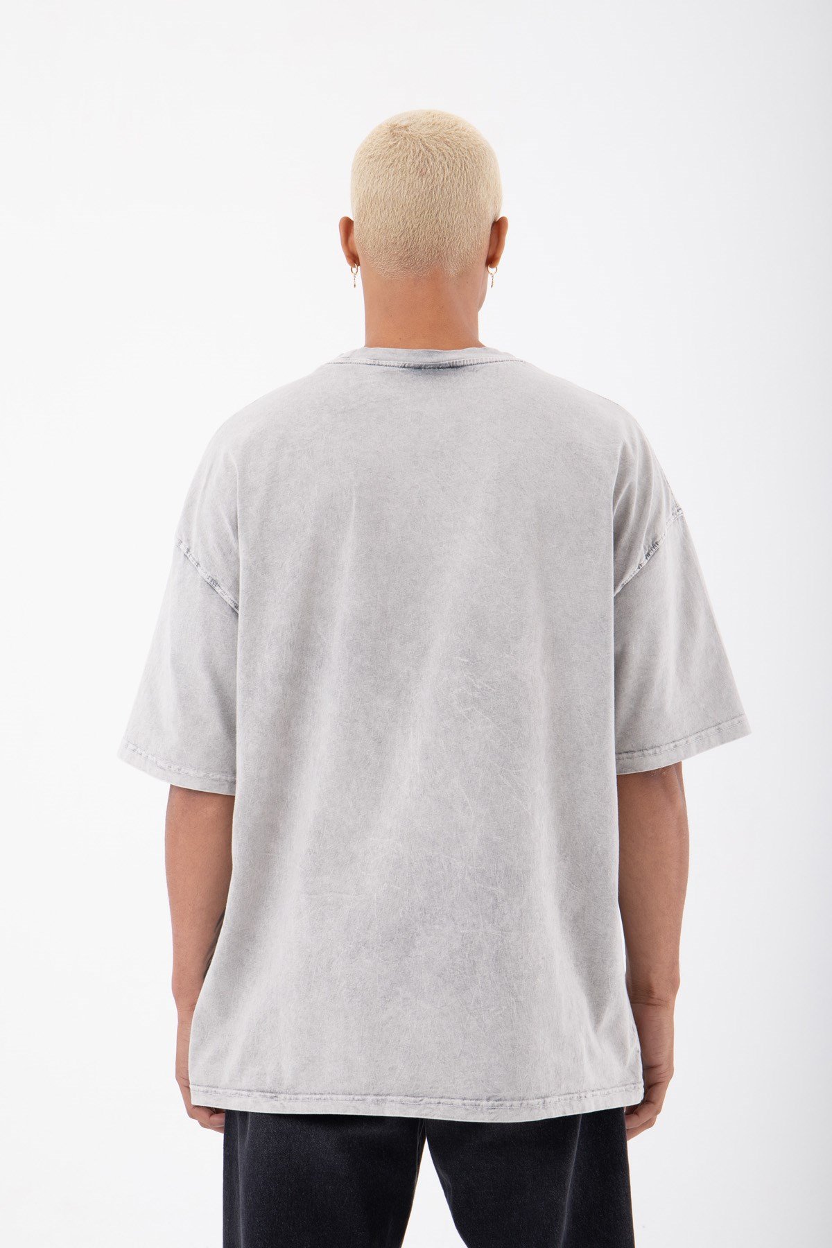 Oversize Metallica Baskılı Pamuklu T-Shirt EKRU