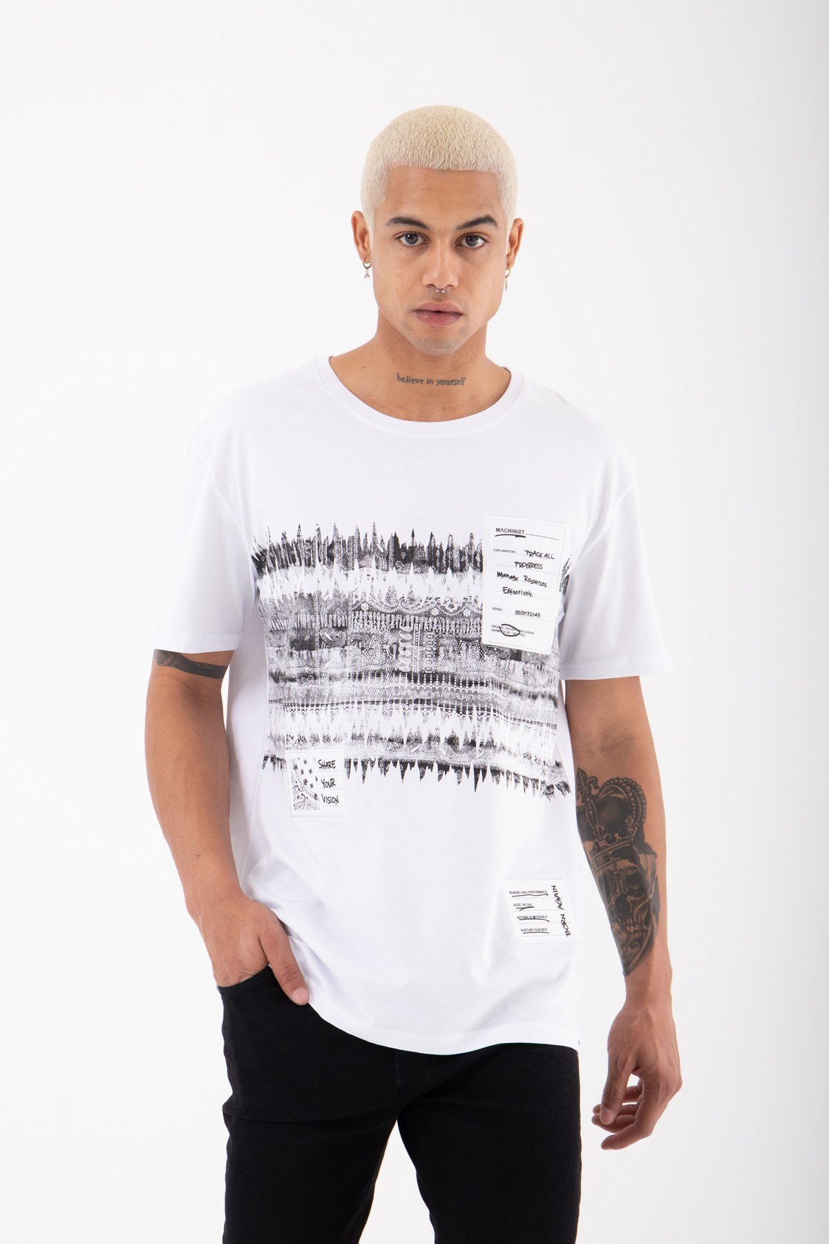 Regular Share Your Vision Baskılı Pamuklu T-Shirt BEYAZ