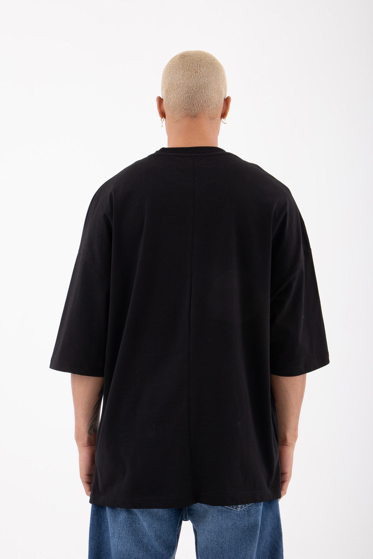 Oversize Even The Devil Baskılı Pamuklu Kolsuz Atlet SİYAH