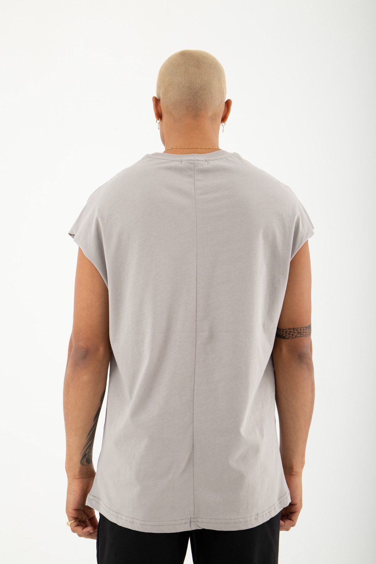 Oversize Tupac Shakur Pamuklu Kolsuz Atlet ICE GRİ