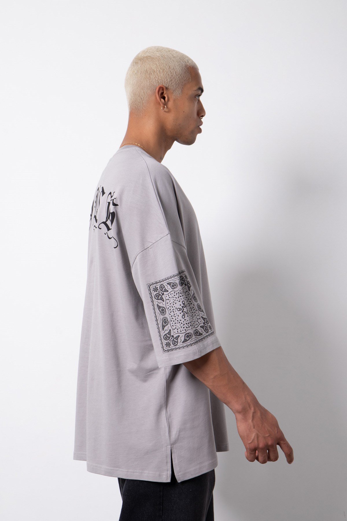Süper Oversize Youth Baskılı Pamuklu T-Shirt ICE GRİ