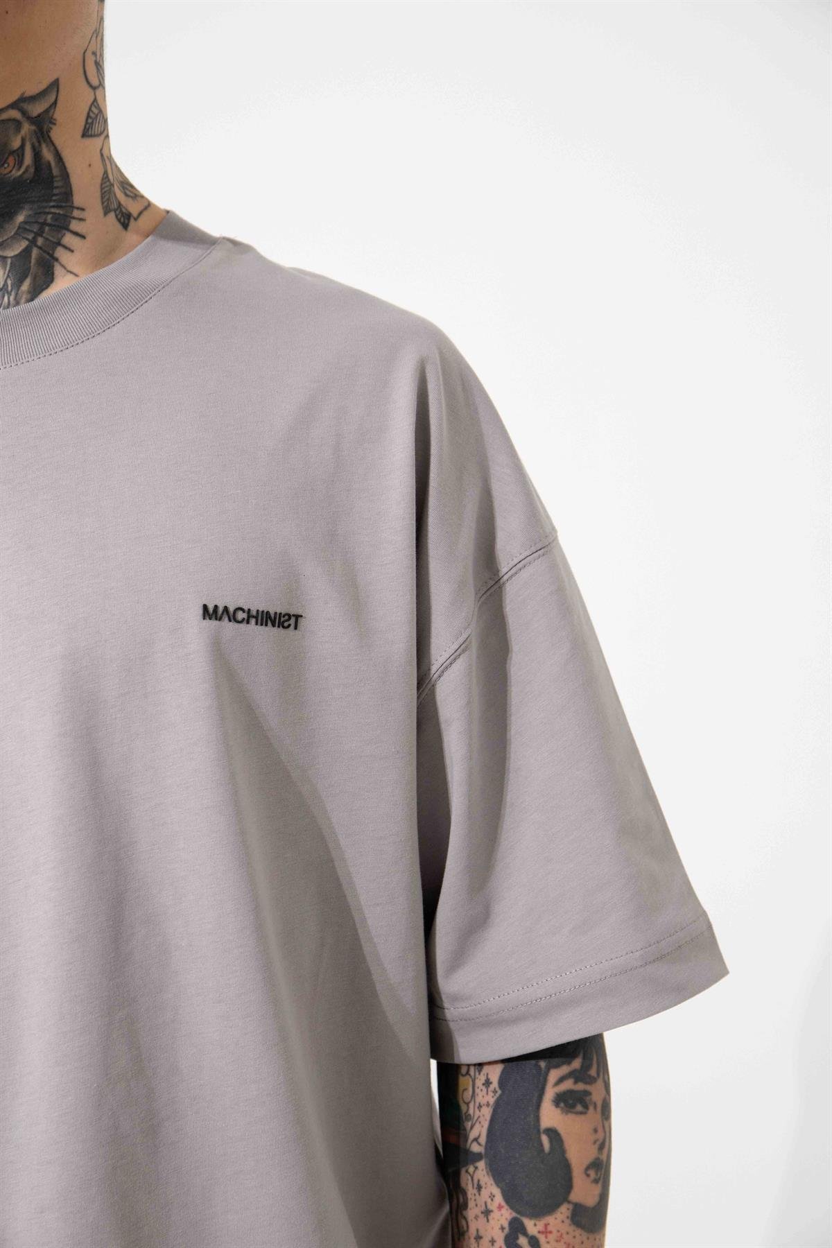 Oversize Basic Süprem Pamuklu T-Shirt Ice Gri