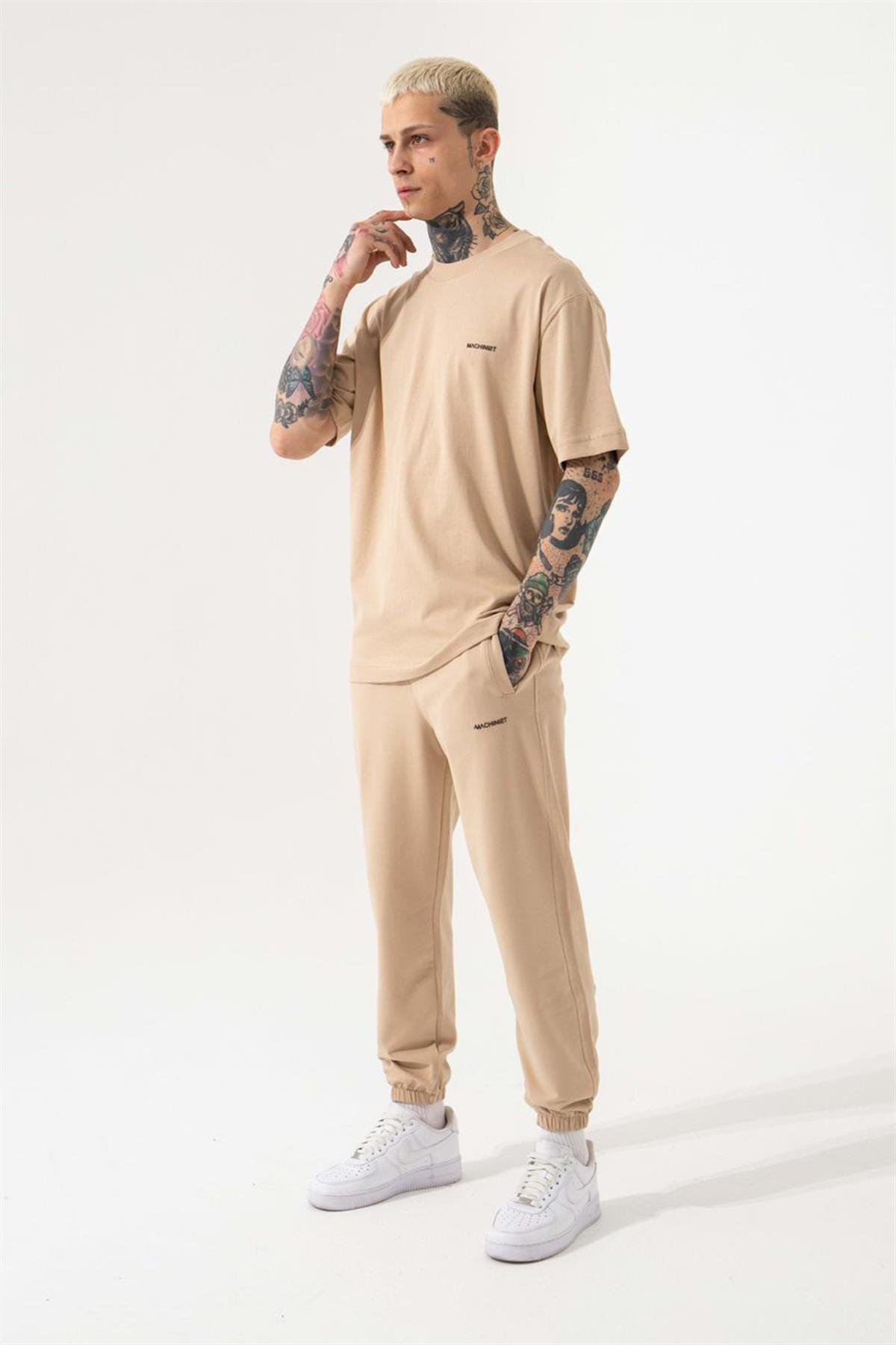 RELAXED BASIC PAMUKLU T-SHIRT BEJ