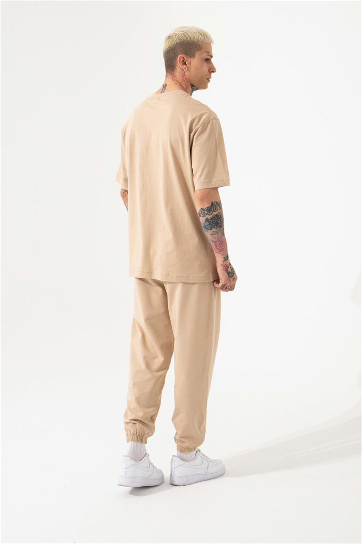 RELAXED BASIC PAMUKLU T-SHIRT BEJ
