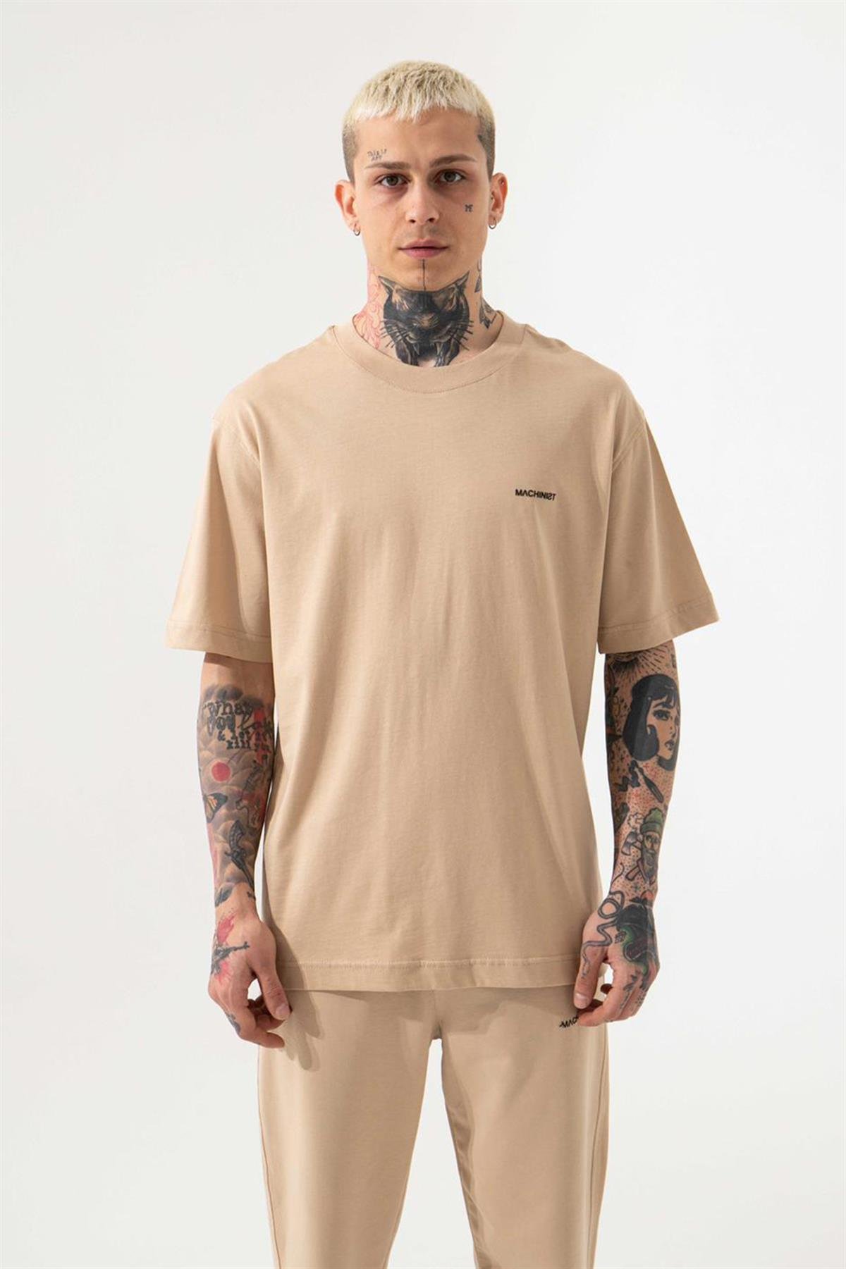 RELAXED BASIC PAMUKLU T-SHIRT BEJ