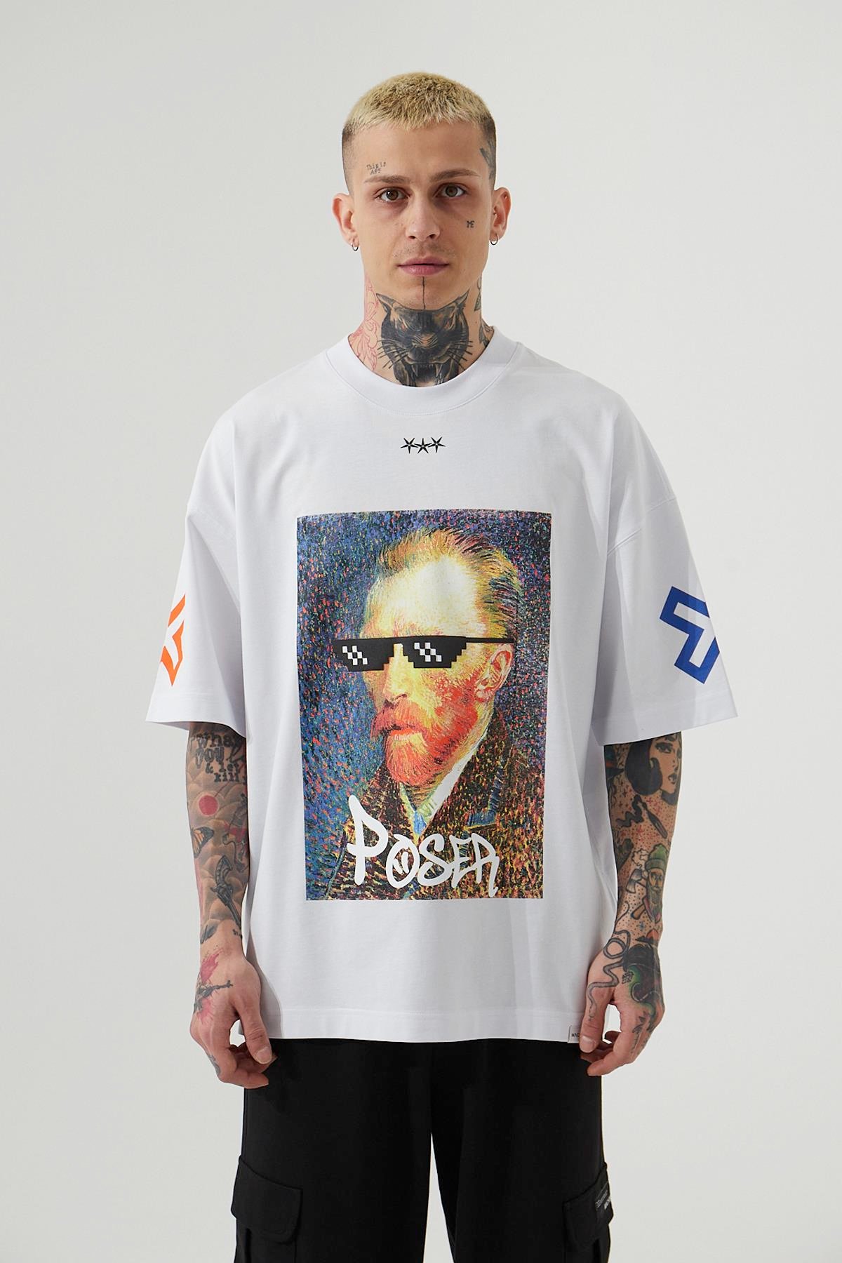 OVERSIZE VINCENT VAN GOGH T-SHIRT BEYAZ