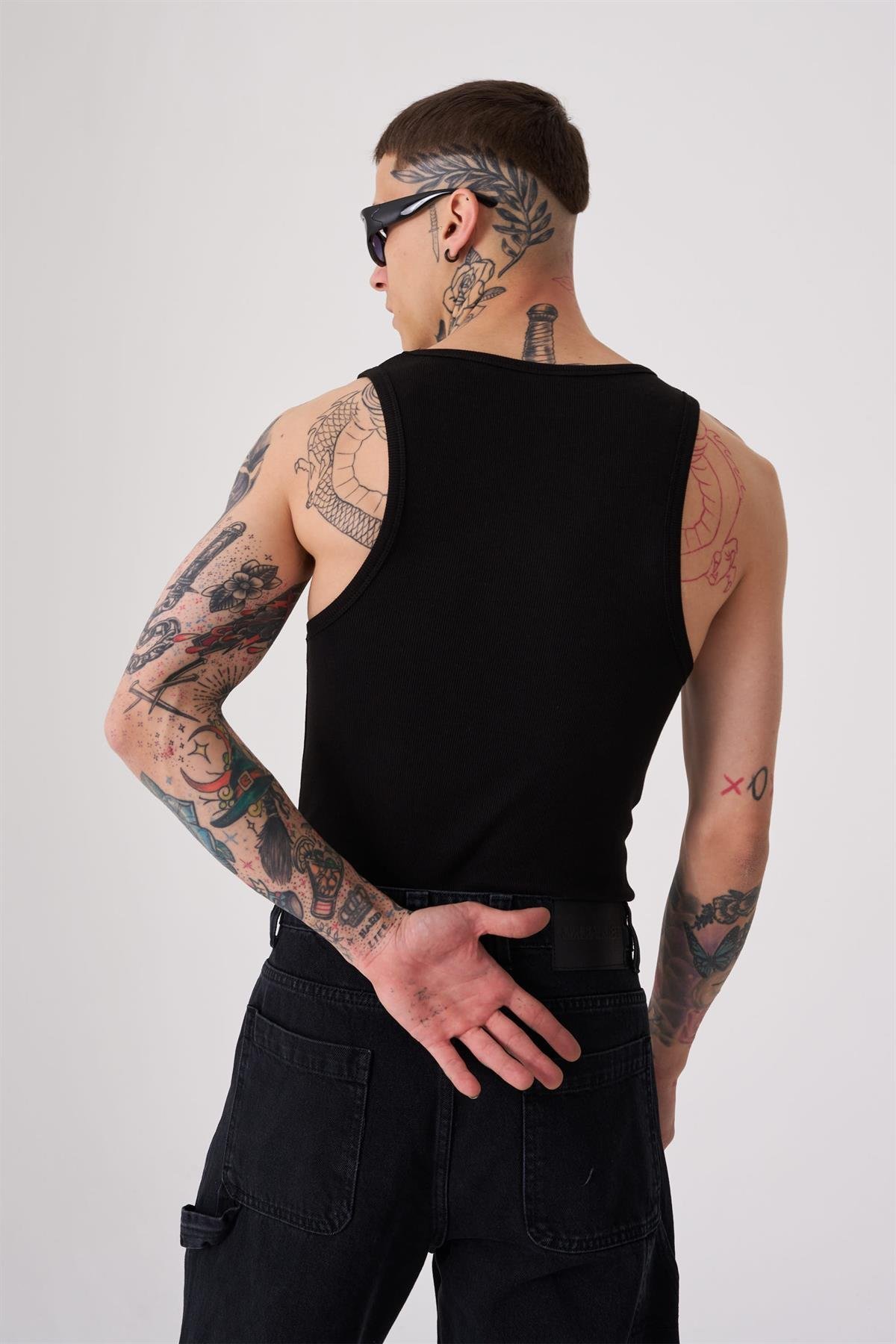 Erkek Top Tank Pro Pamuklu Atlet Siyah