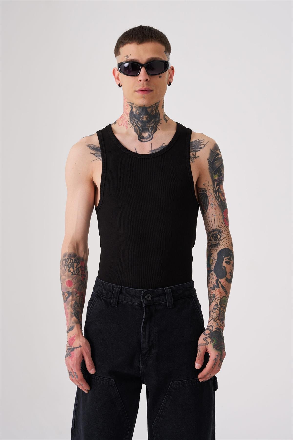 Erkek Top Tank Pro Pamuklu Atlet Siyah