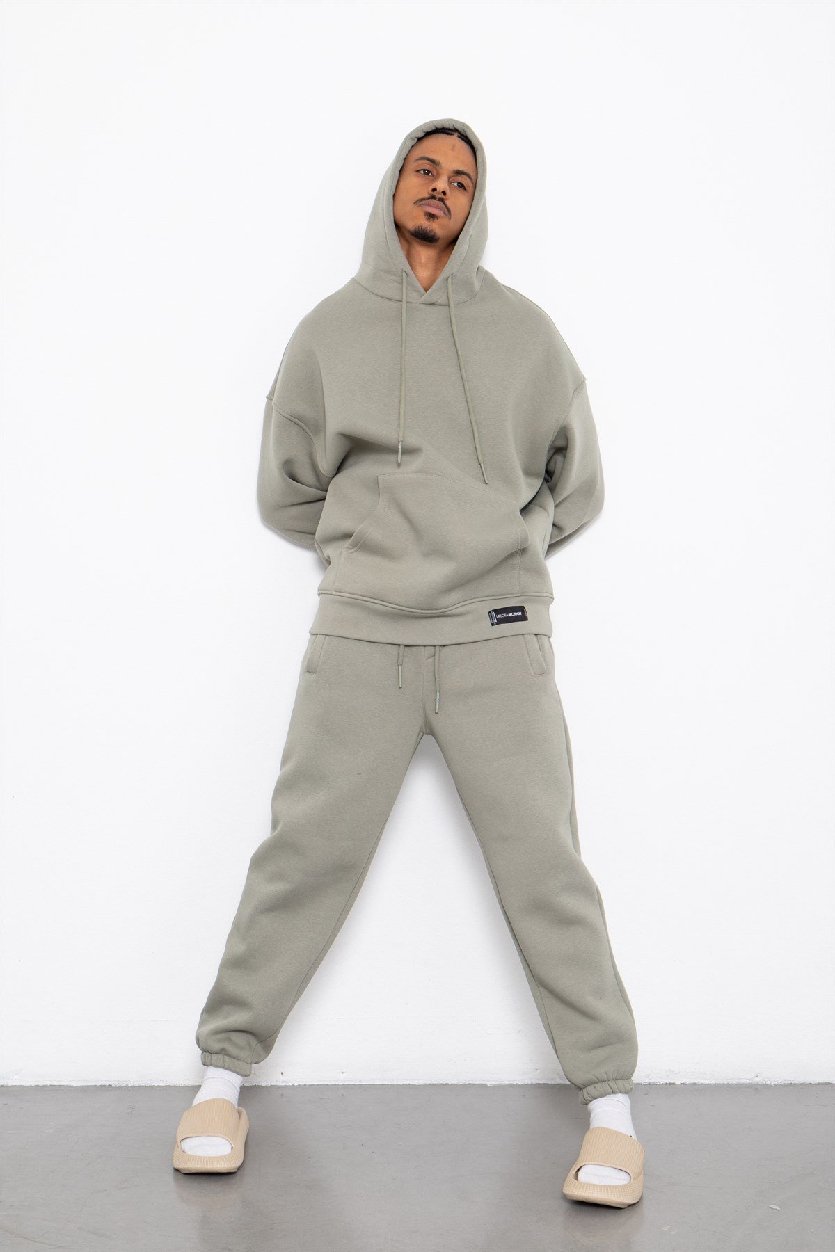 Oversize Şardonlu Takım Haki