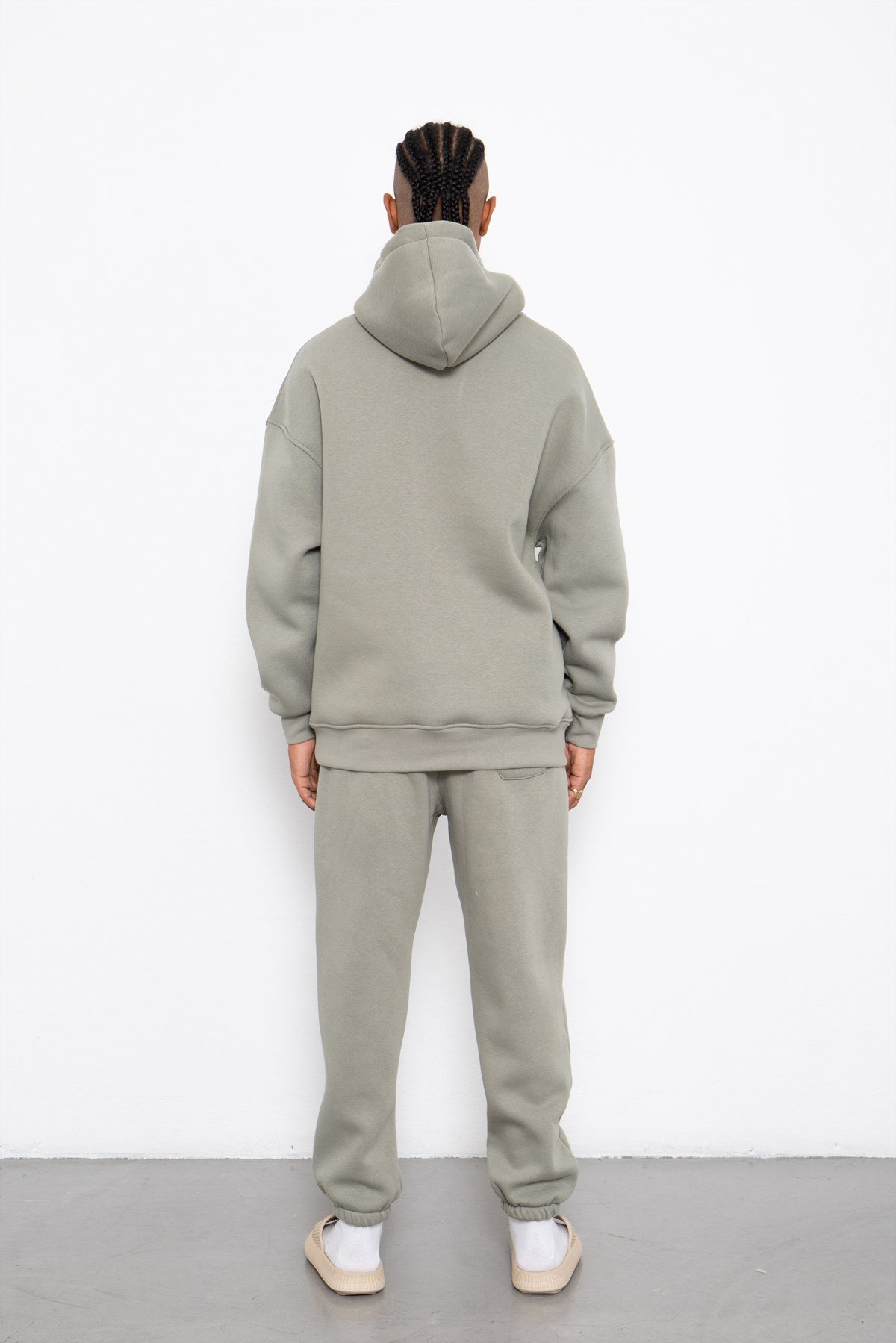 Oversize Şardonlu Takım Haki