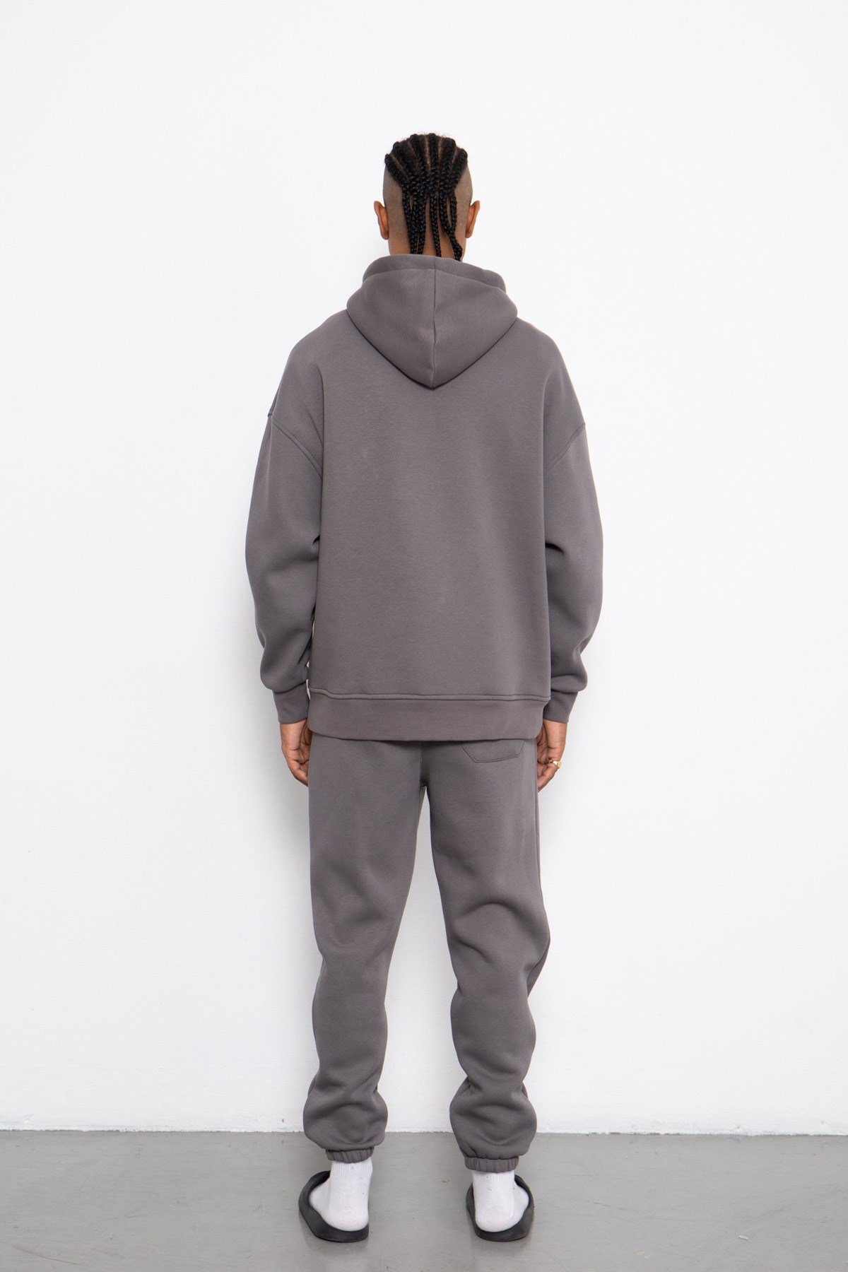 Oversize Şardonlu Takım Füme