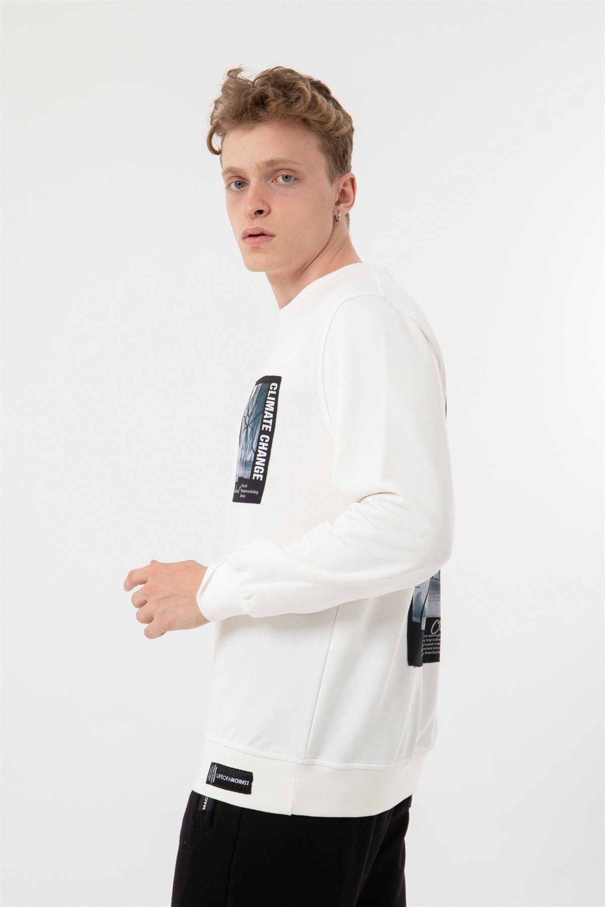 Antarctia Oversize Şargonsuz Sweatshirt Ekru