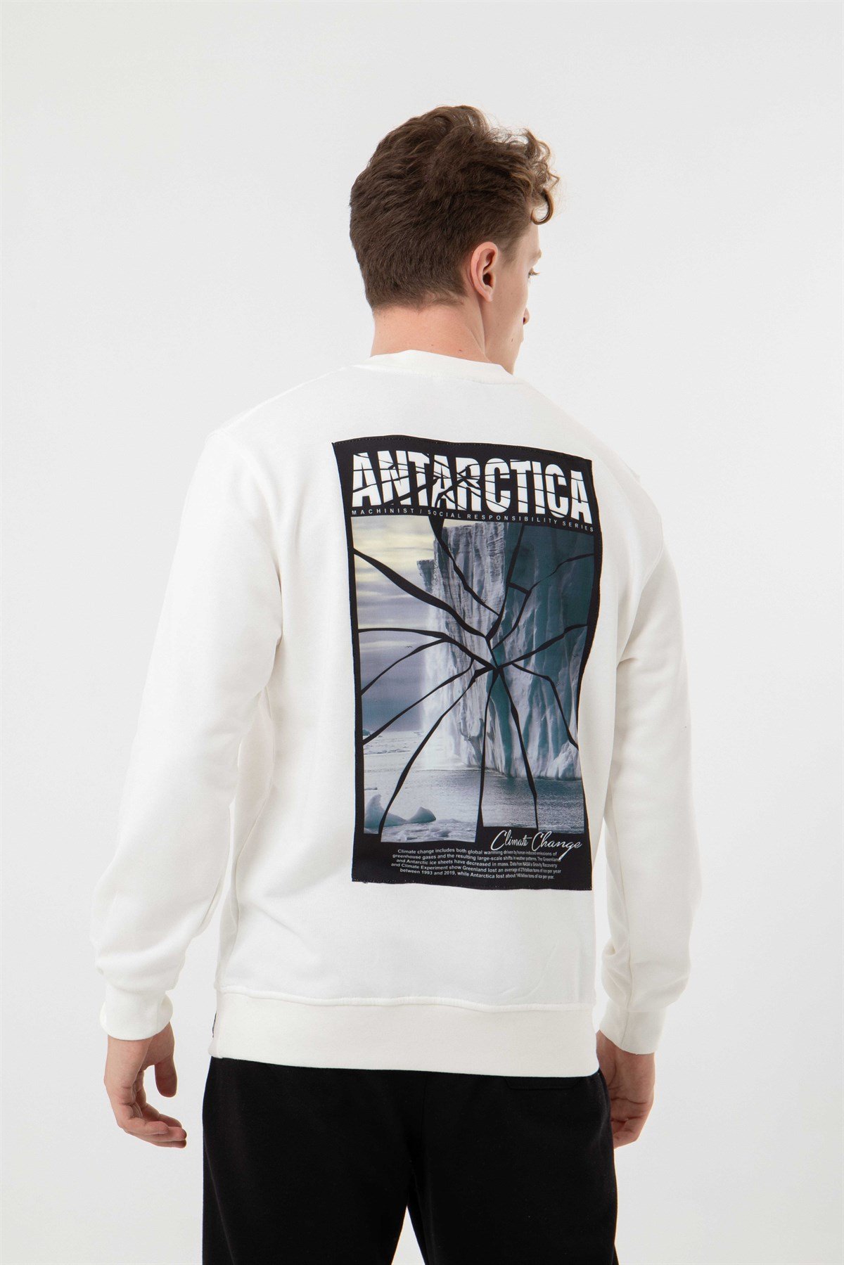Antarctia Oversize Şargonsuz Sweatshirt Ekru