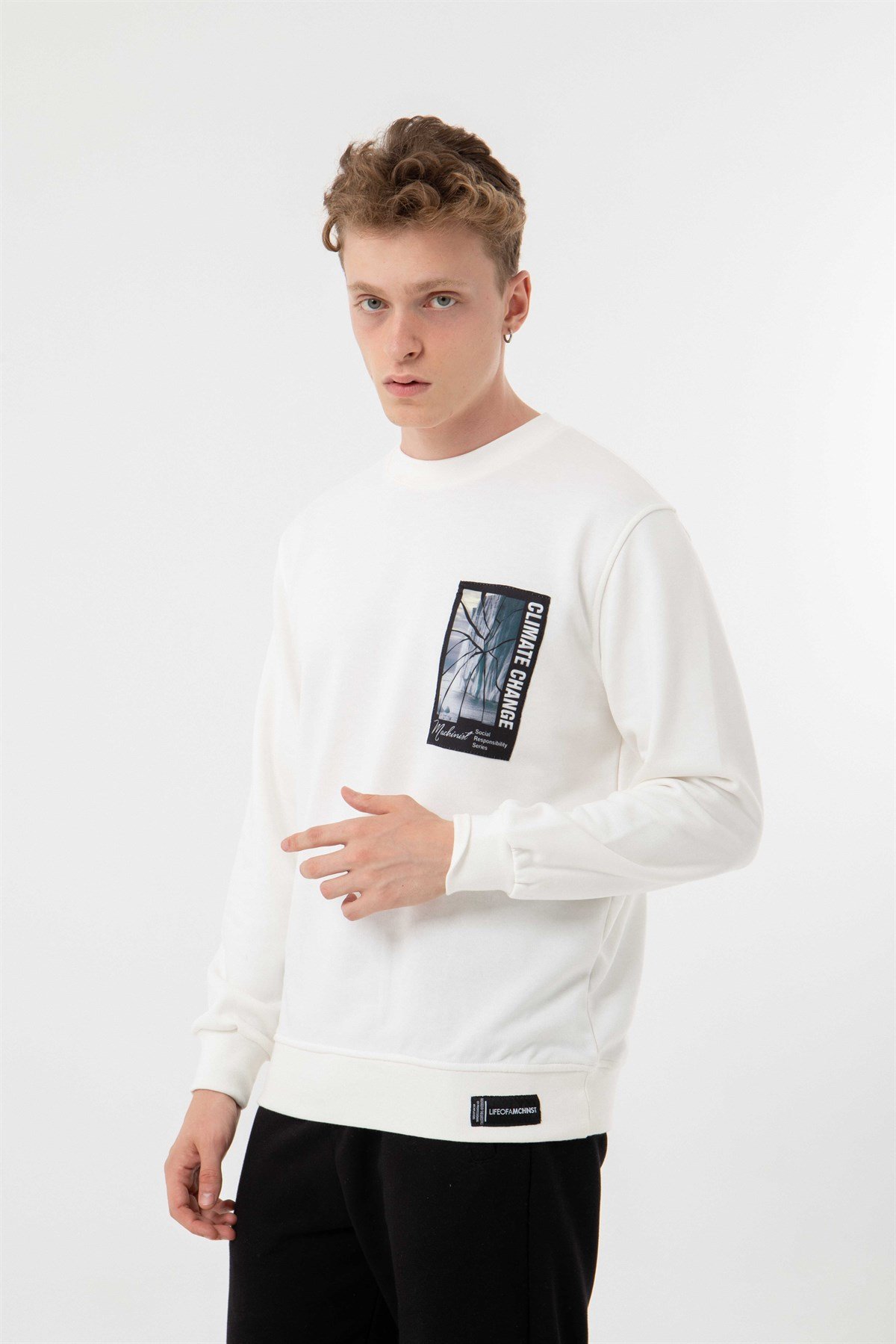 Antarctia Oversize Şargonsuz Sweatshirt Ekru
