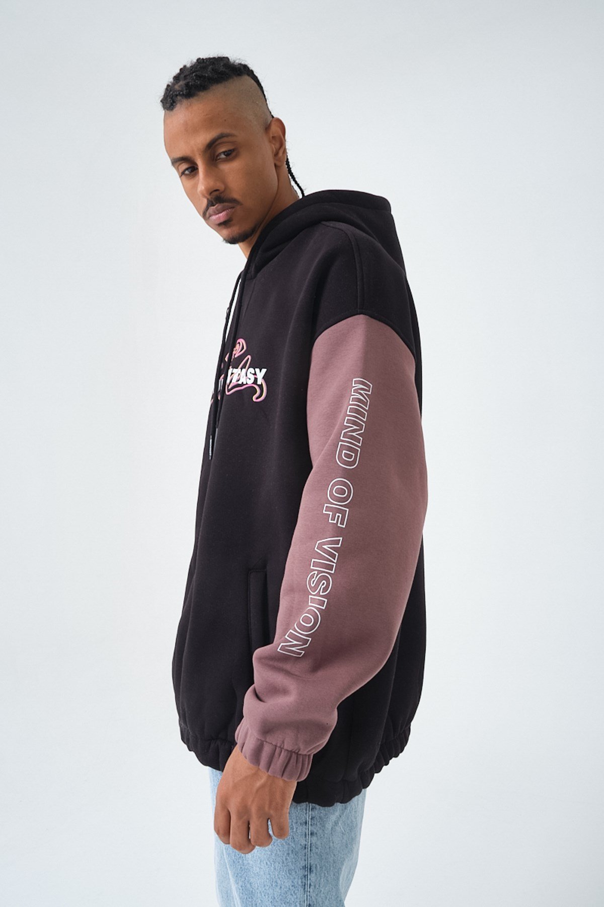 Future Fantasy Oversize Şardonlu Sweatshirt Siyah