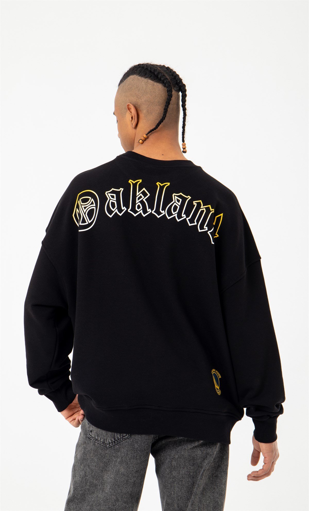 Golden State Oversize Şardonlu Sweatshirt Siyah
