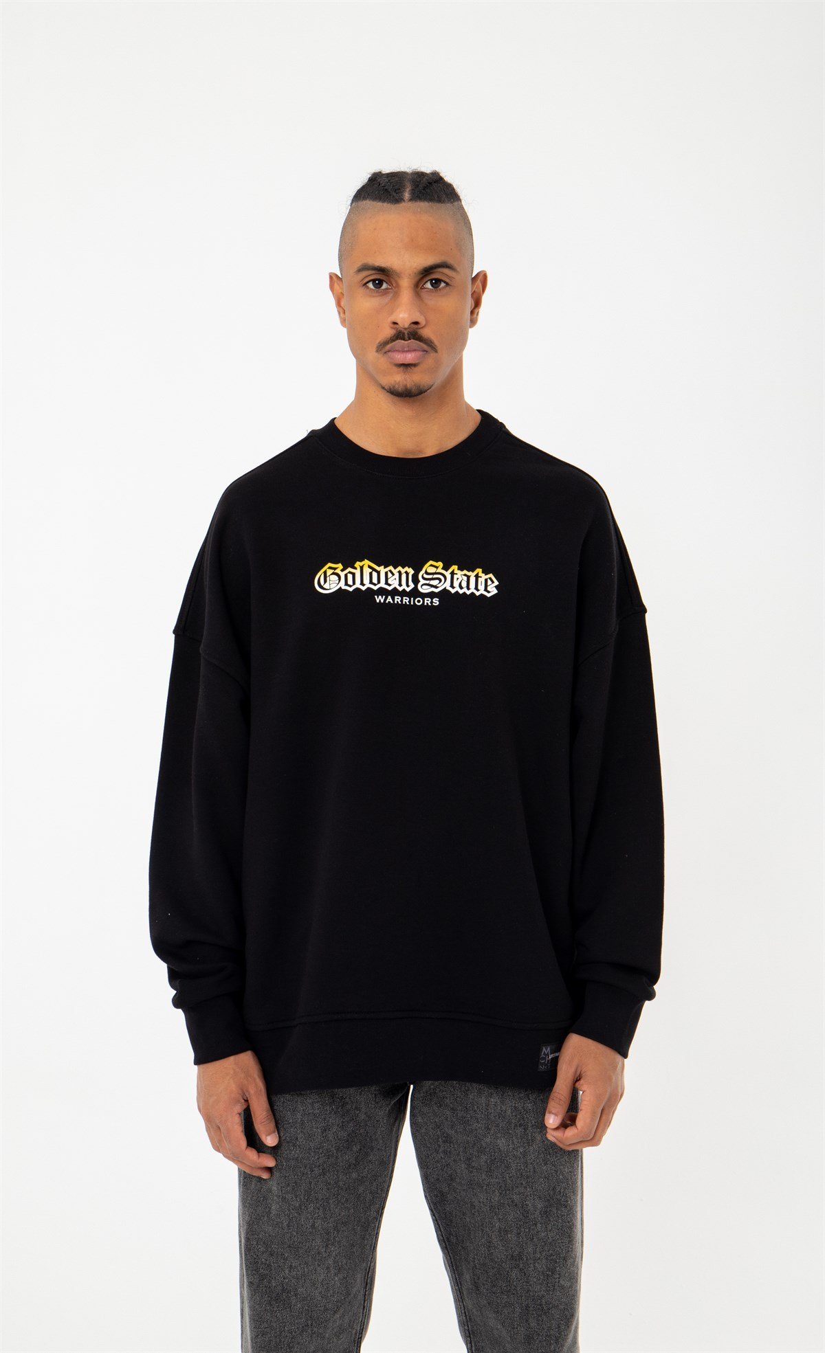 Golden State Oversize Şardonlu Sweatshirt Siyah