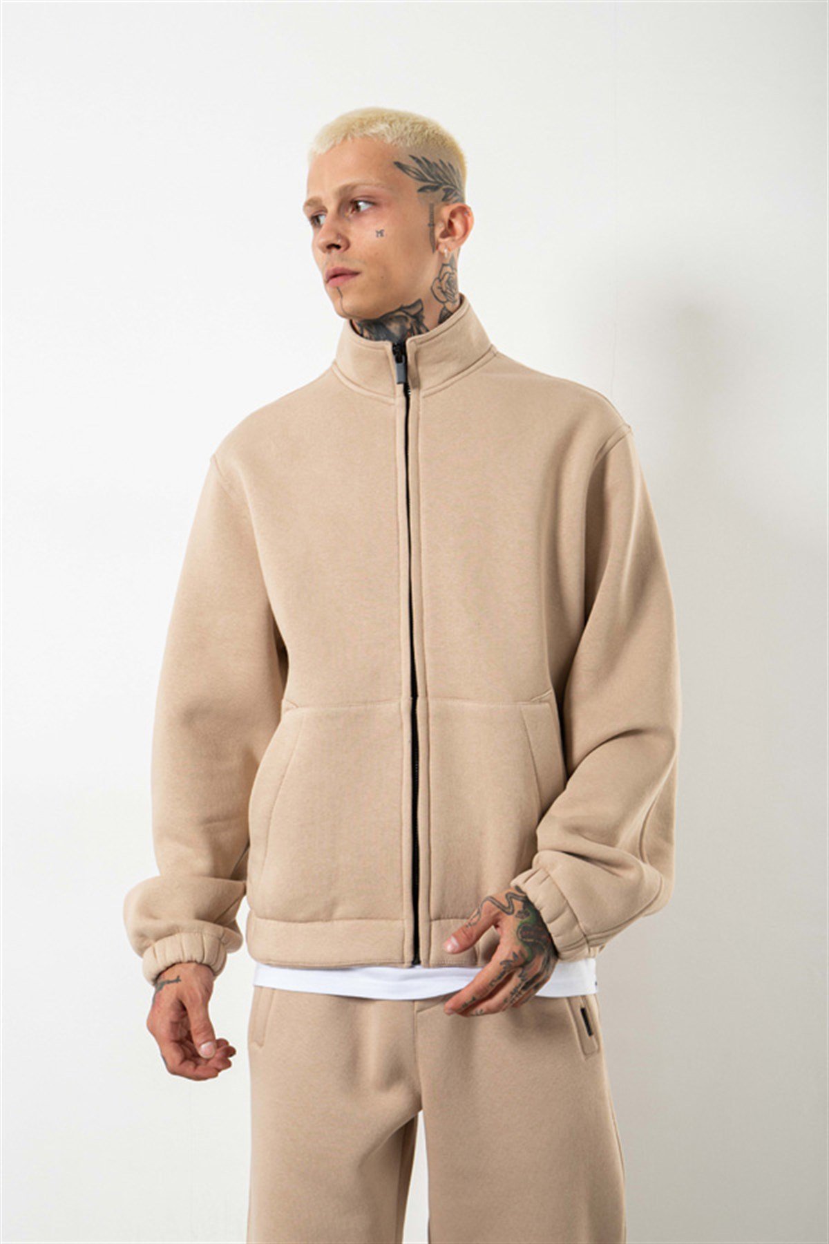 Oversize Basic Kolej Ceket BEJ