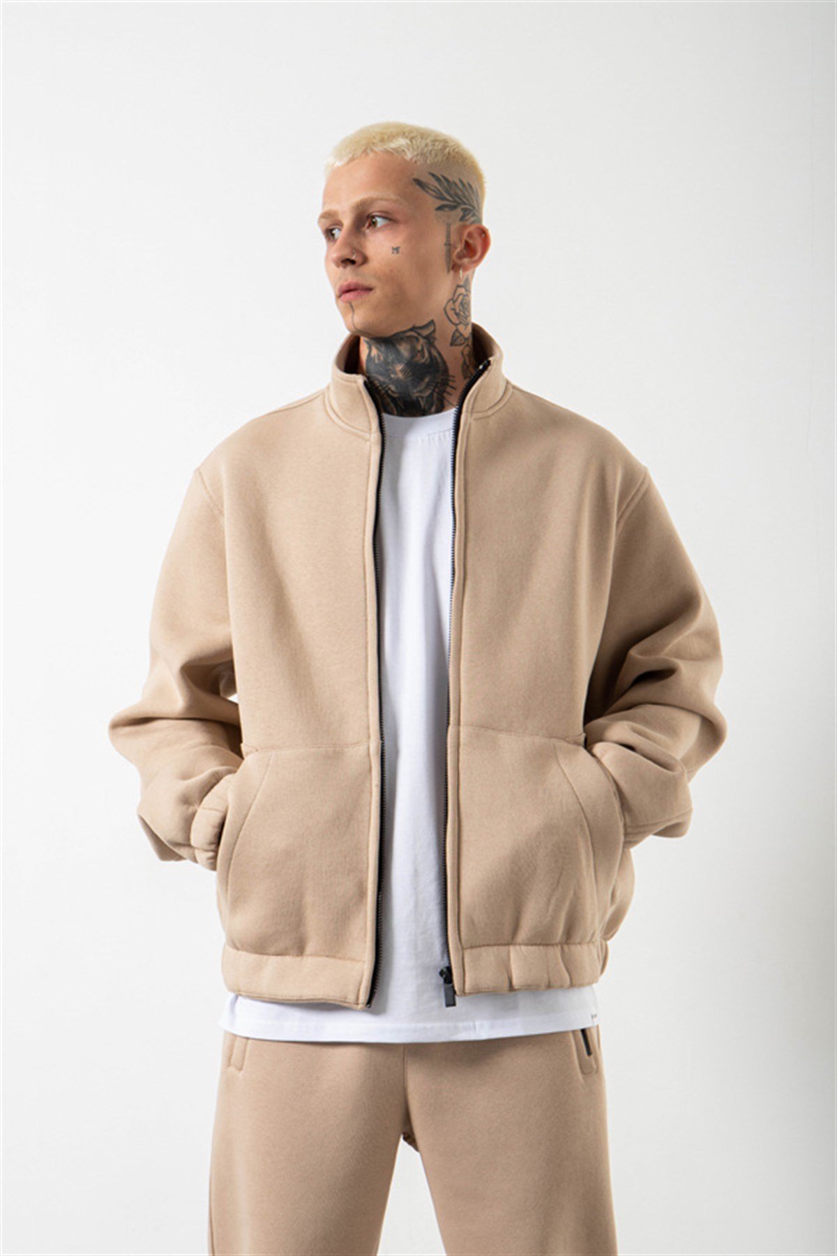 Oversize Basic Kolej Ceket BEJ