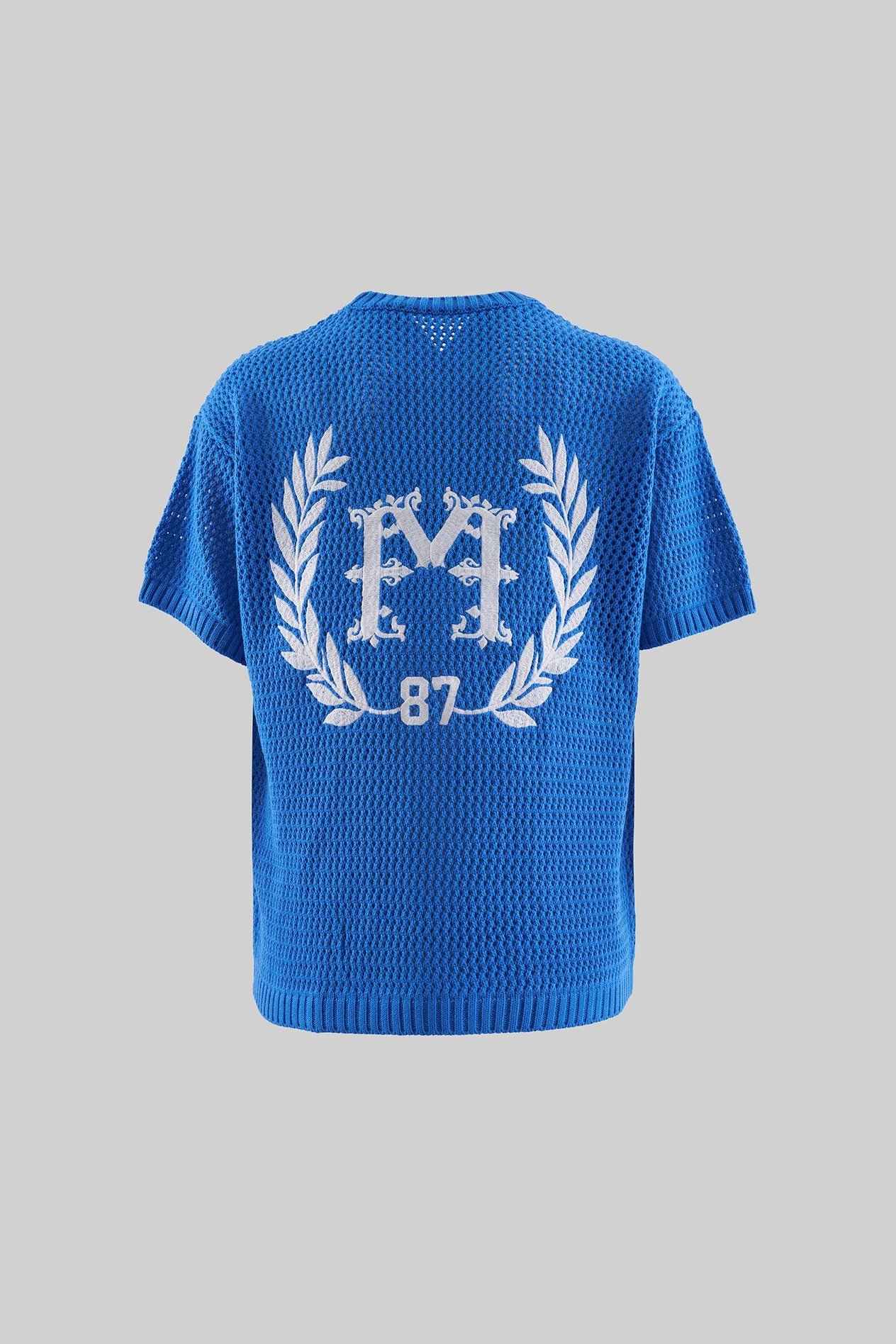 Mchnst Knıt College Style Tee Saks Blue
