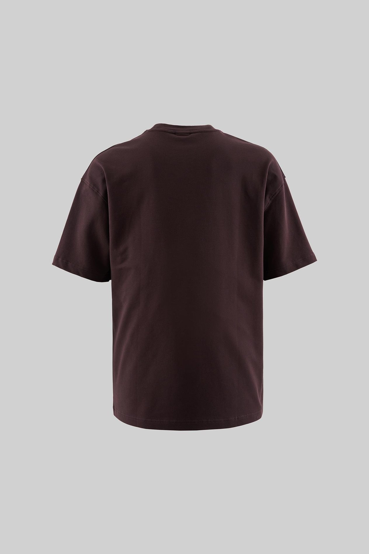Oversize Basic Pamuklu T-Shirt Koyu Kahve
