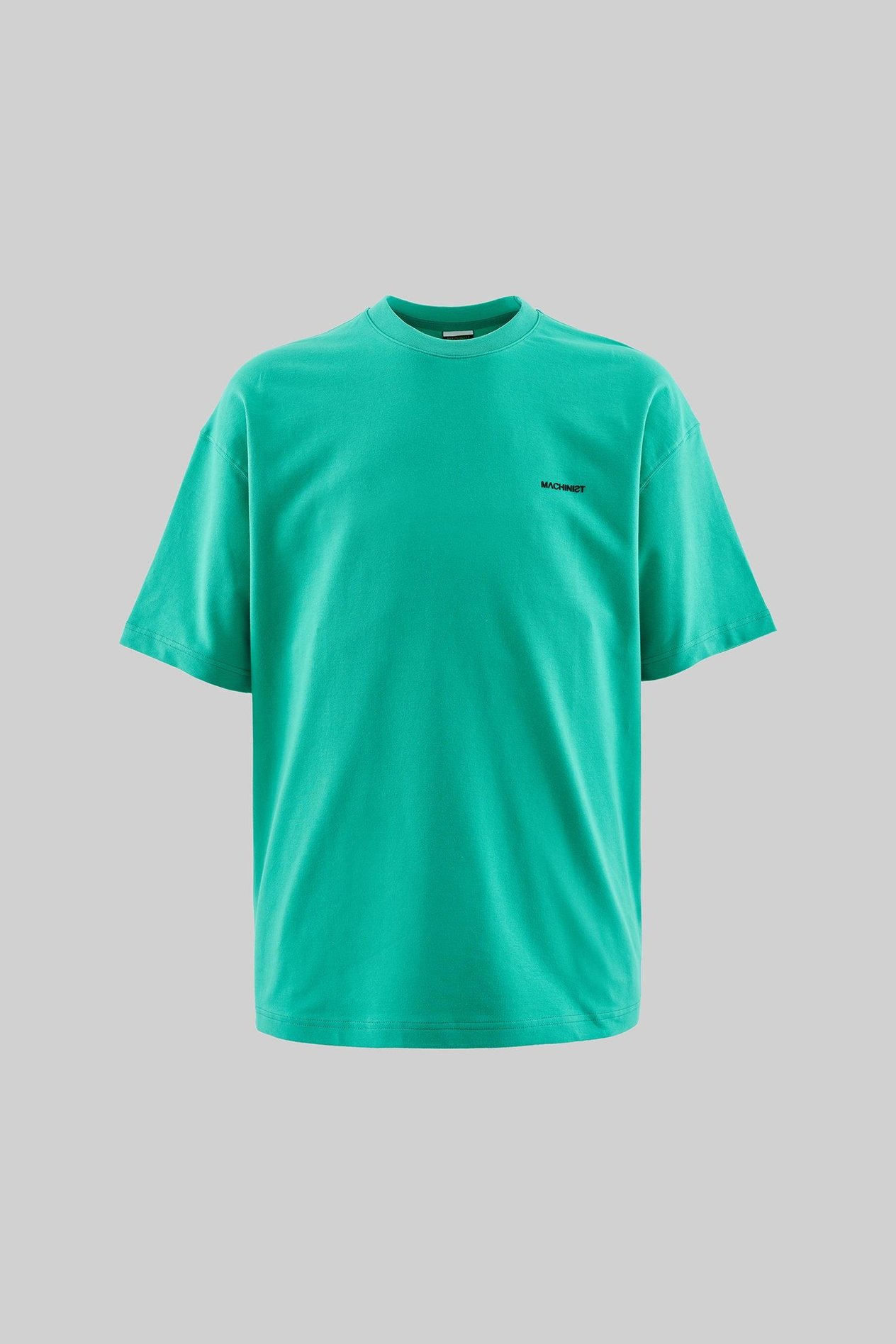 Erkek Solid Basic Pamuklu Oversize Yeşil Tişört
