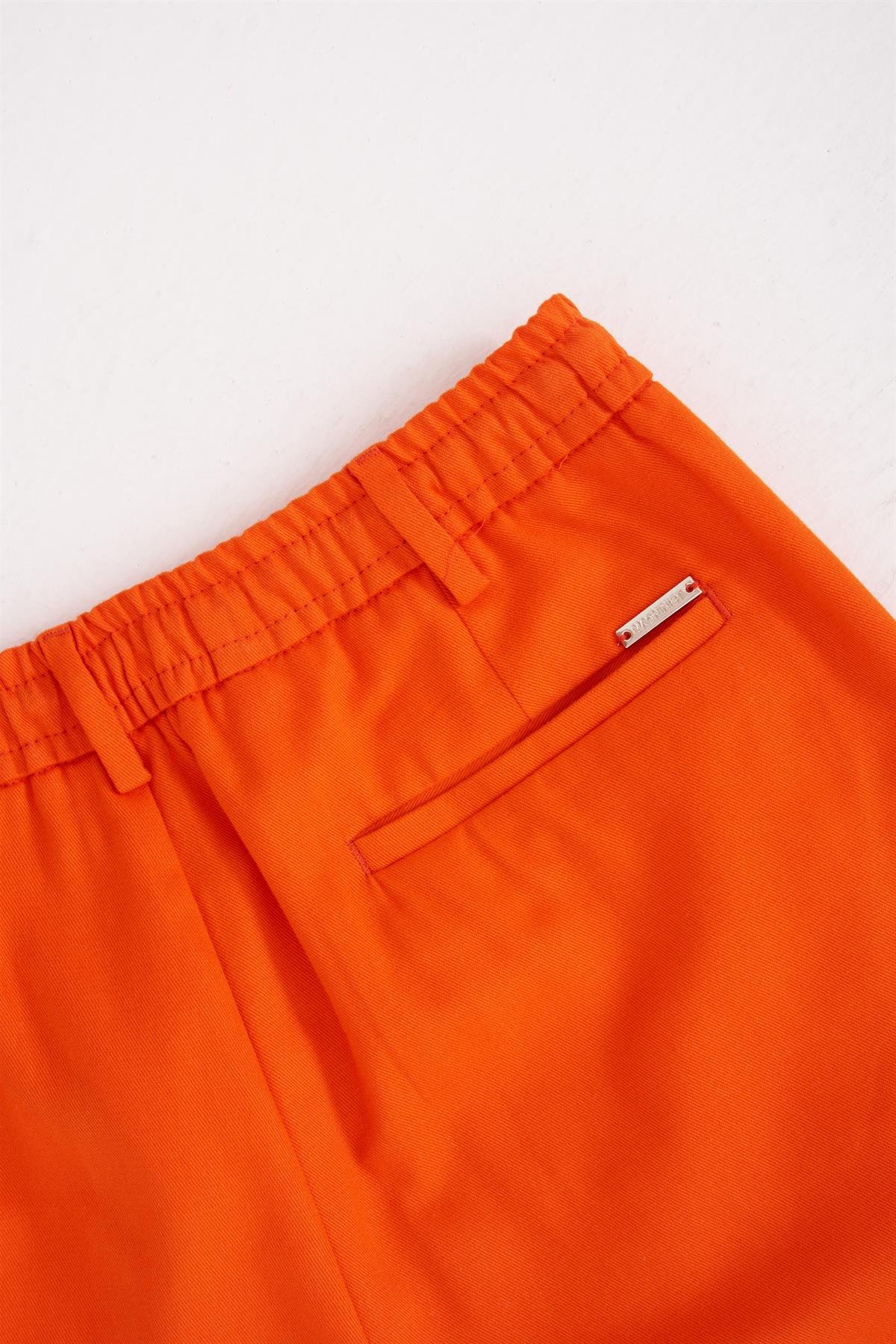 Oversize Gabardin Lastikli Pantolon ORANJ