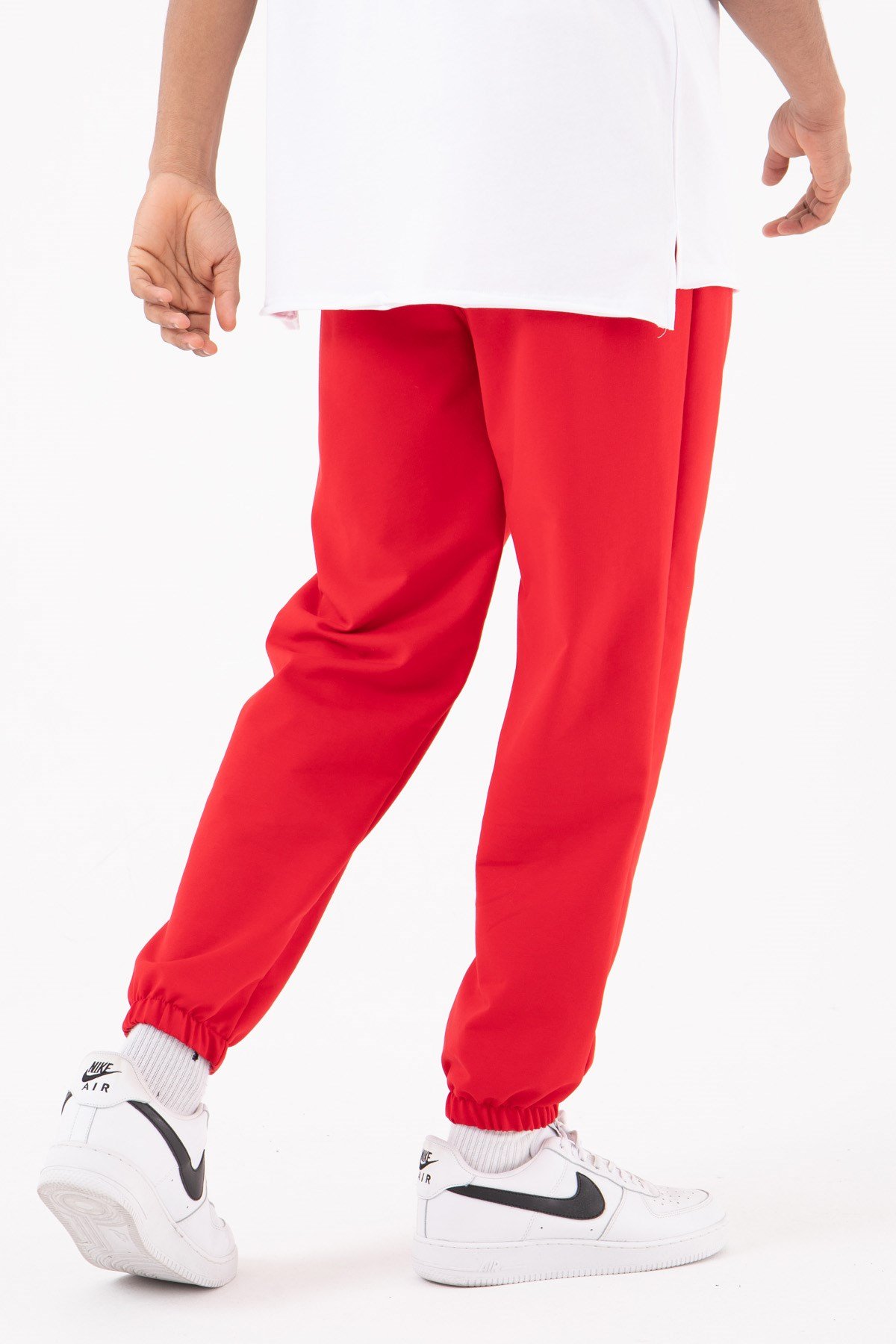 Basic Regular Bel Paça Lastikli 3 Cepli Jogger Eşofman Altı KIRMIZI