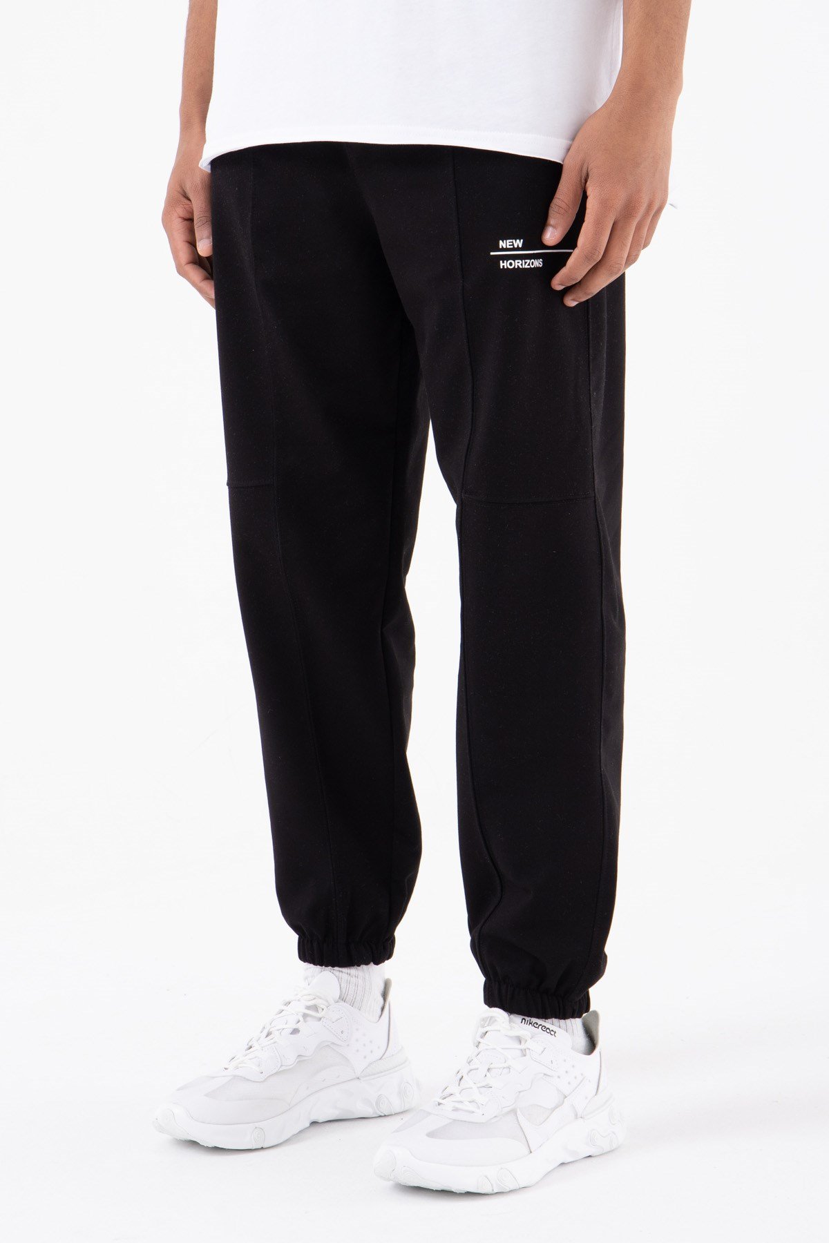 New Horizons Bel Paça Lastikli 3 Cepli Relaxed Jogger Eşofman Altı SİYAH