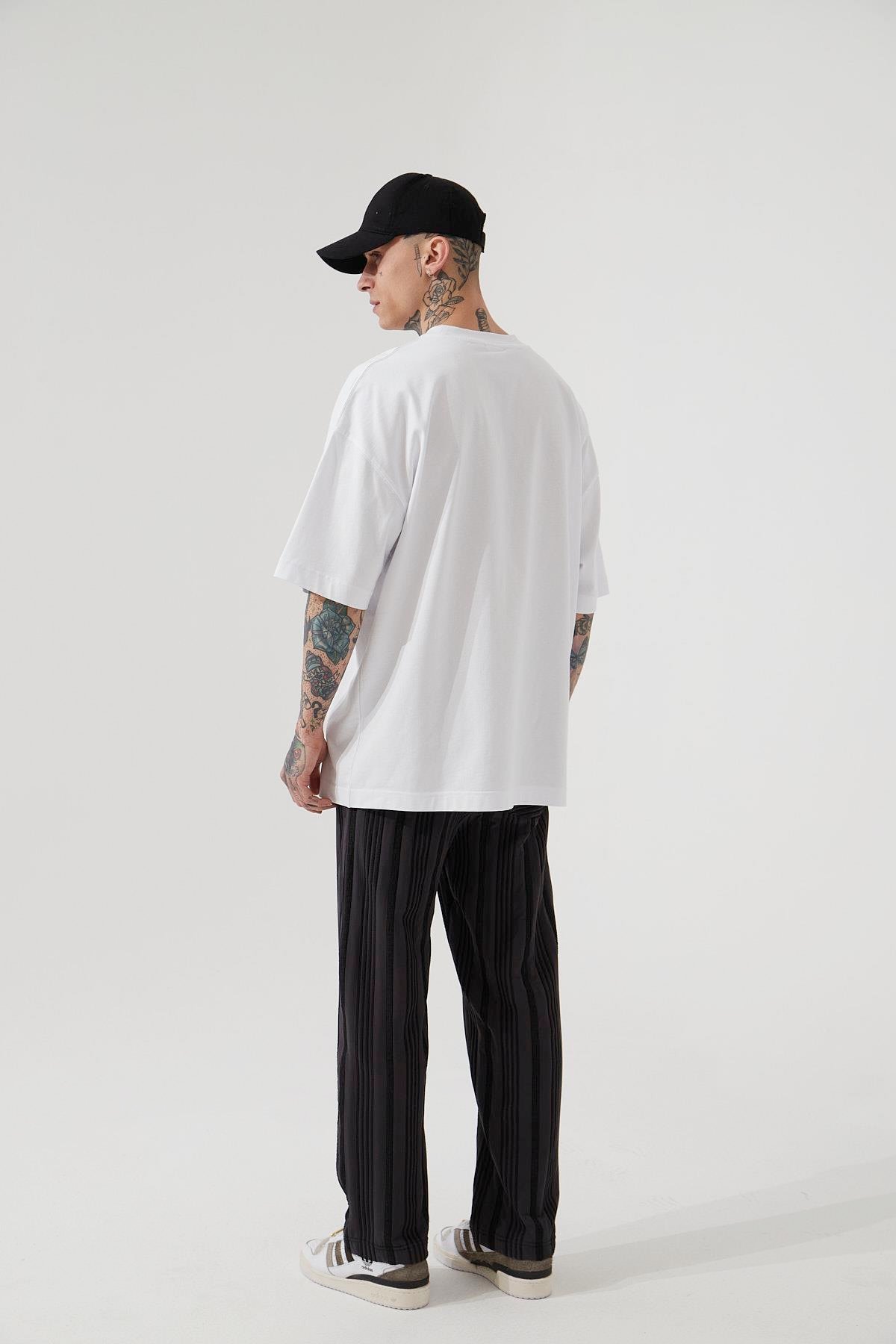 RELAXED BAGGY MAROKEN BARBAROS ÇİGİLİ EŞOFMAN ALTI ANTRASIT-SİYAH
