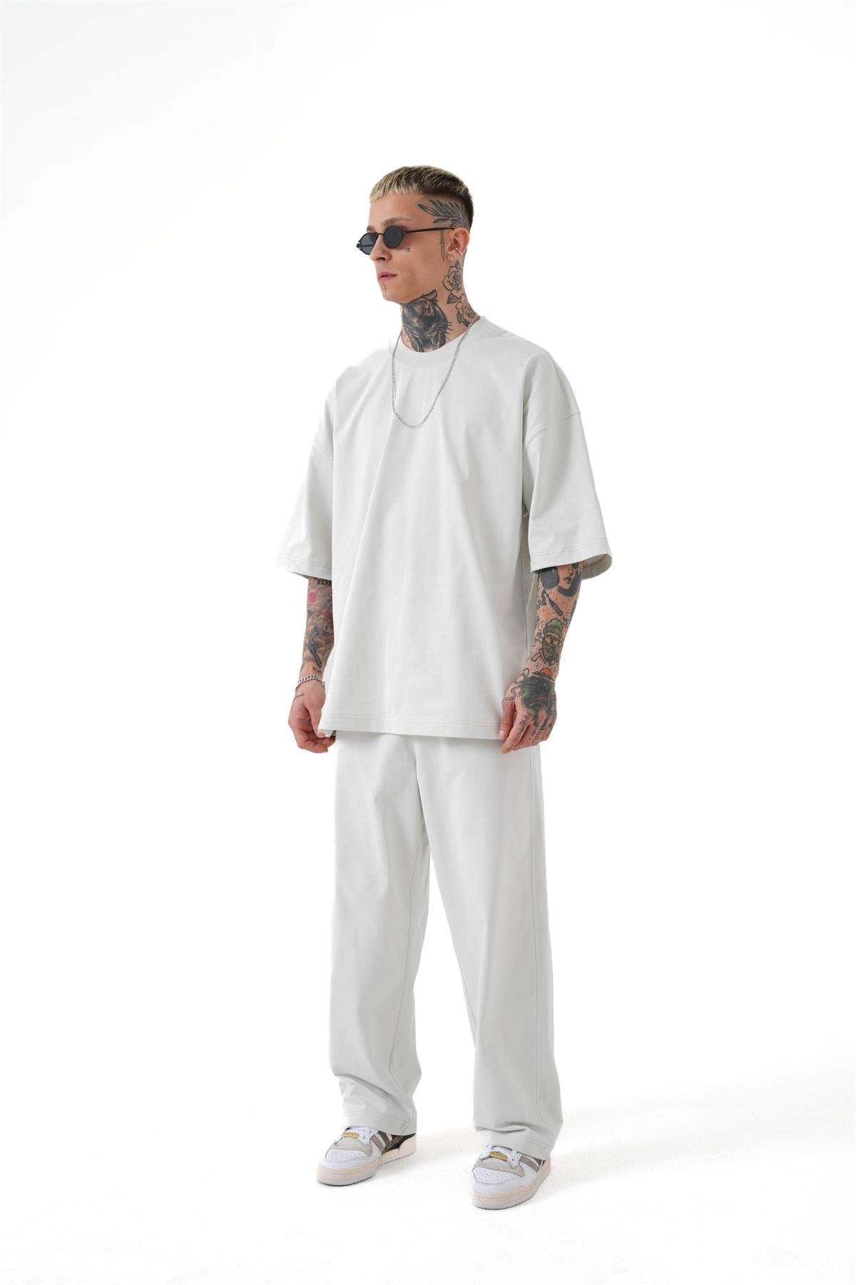 PREMIUM OVERSIZE BAGGY PAÇA LASTİKLİ PANTOLON GRİ
