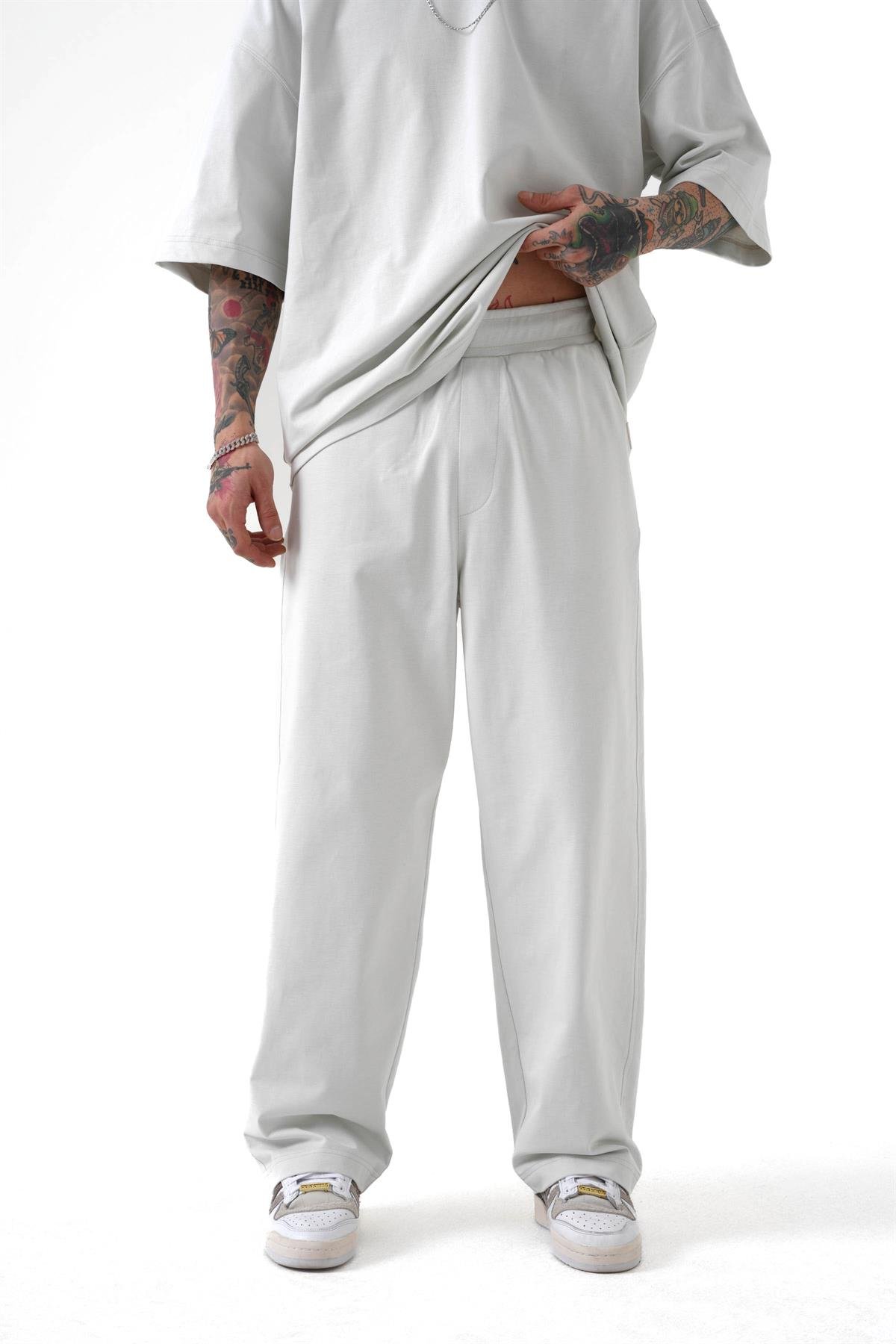 PREMIUM OVERSIZE BAGGY PAÇA LASTİKLİ PANTOLON GRİ