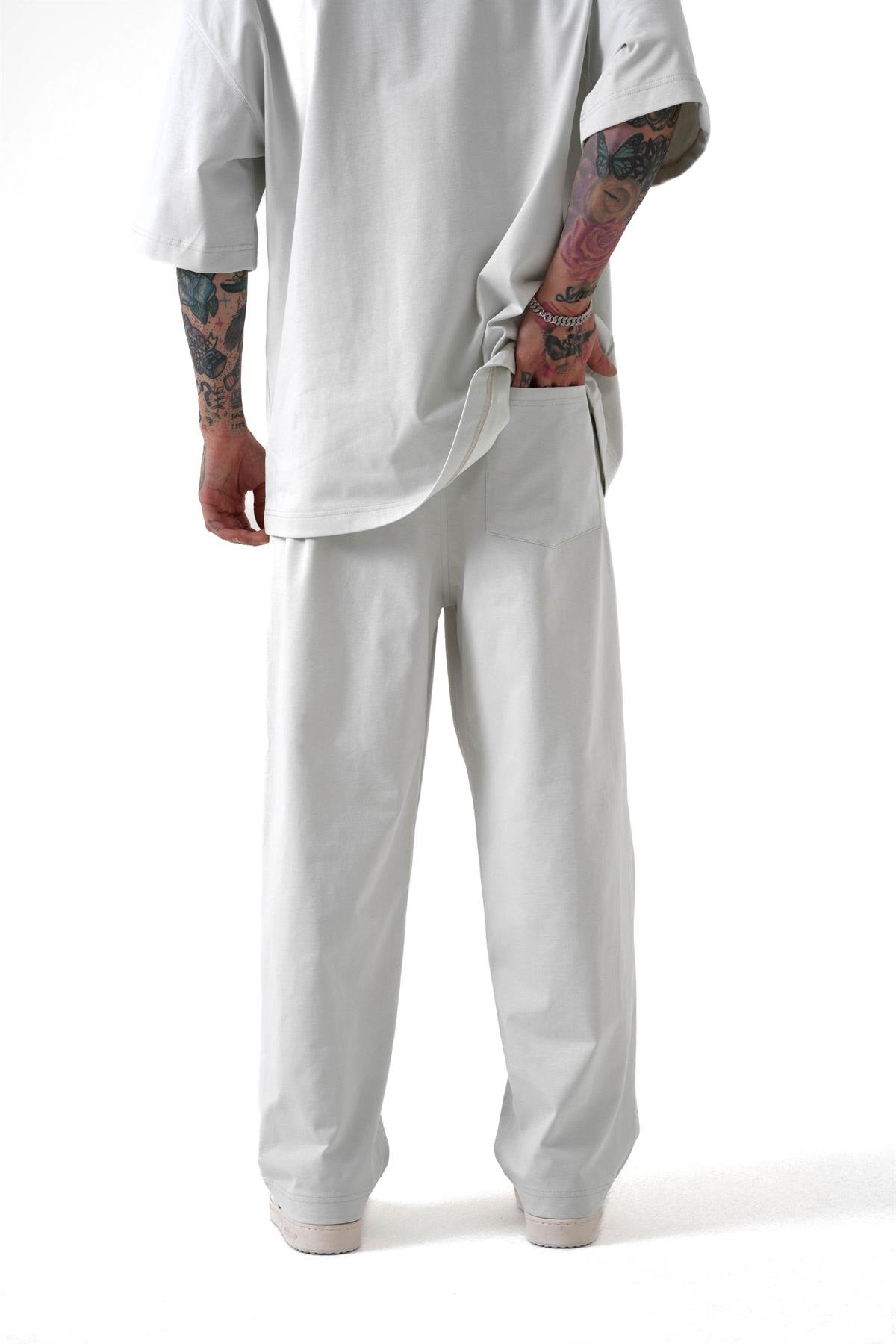PREMIUM OVERSIZE BAGGY PAÇA LASTİKLİ PANTOLON GRİ