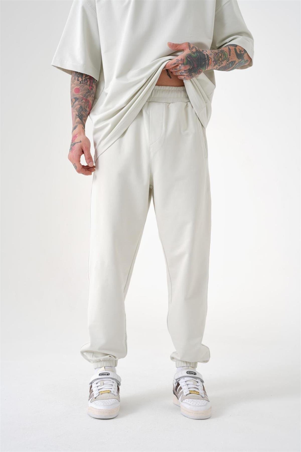 RELAXED BASIC PAÇA LASTİKLİ CEPLİ EŞOFMAN ALTI GRİ
