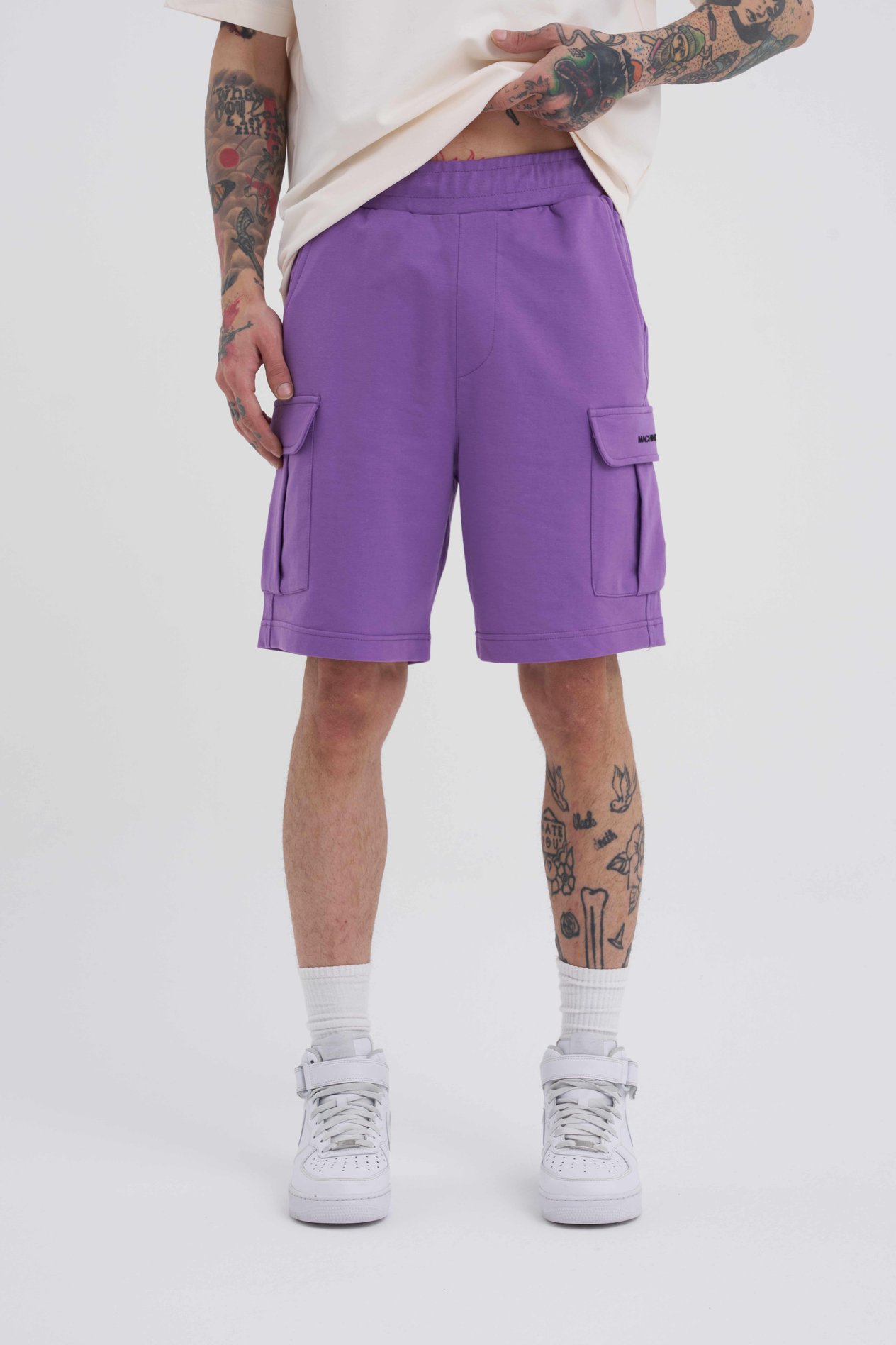 RELAXED KARGO CEPLİ BASIC ŞORT NEW PURPLE