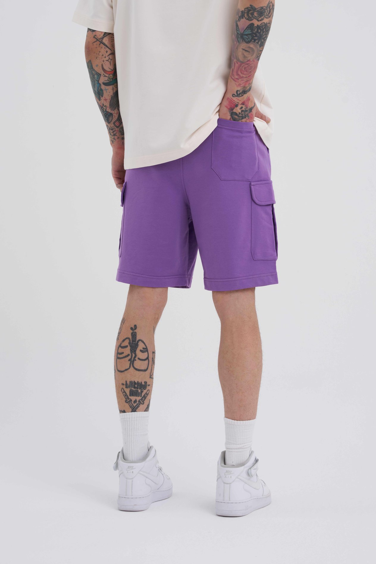 RELAXED KARGO CEPLİ BASIC ŞORT NEW PURPLE